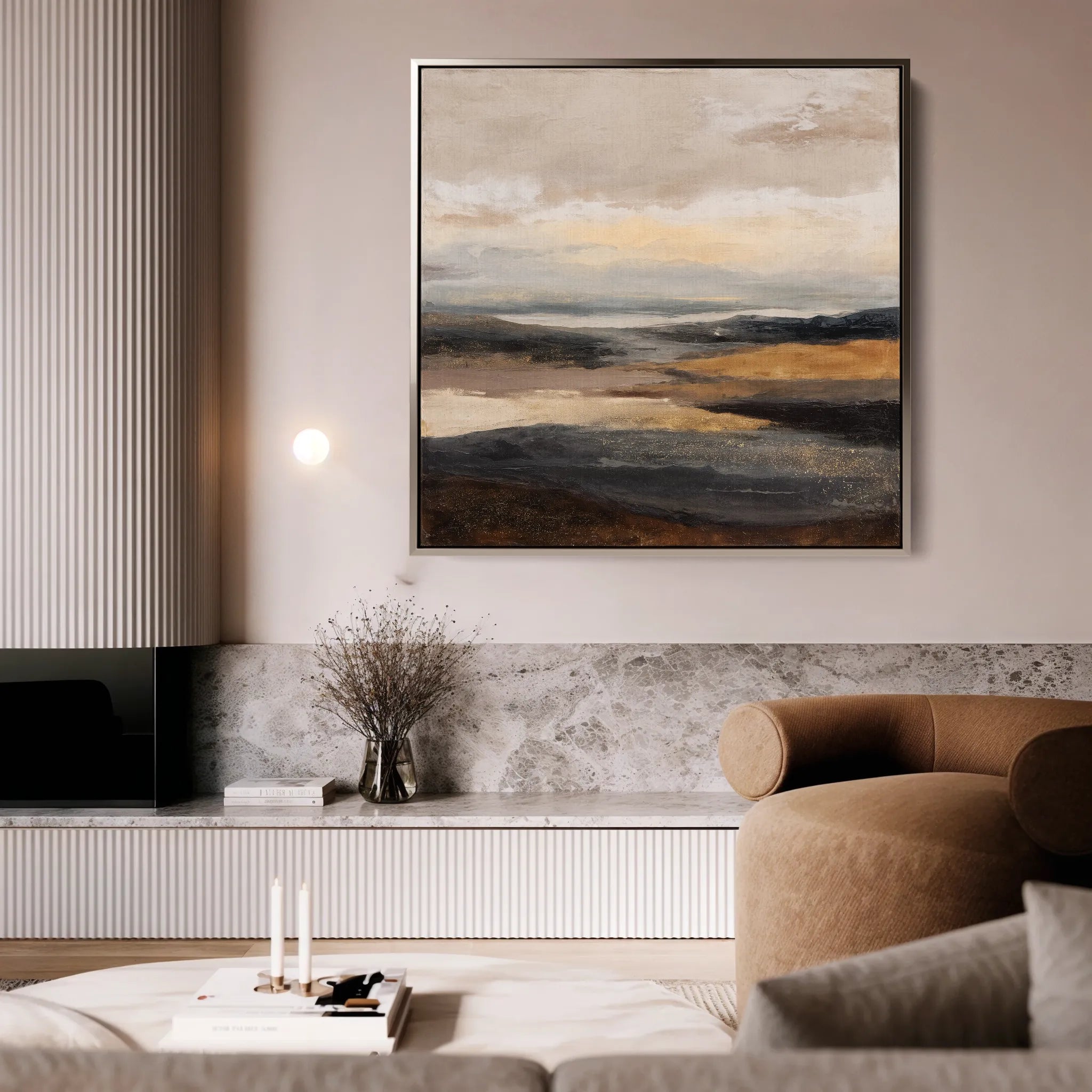 Abstract 876 Canvas Art 16" x 16" / 40 x 40 cm / Black