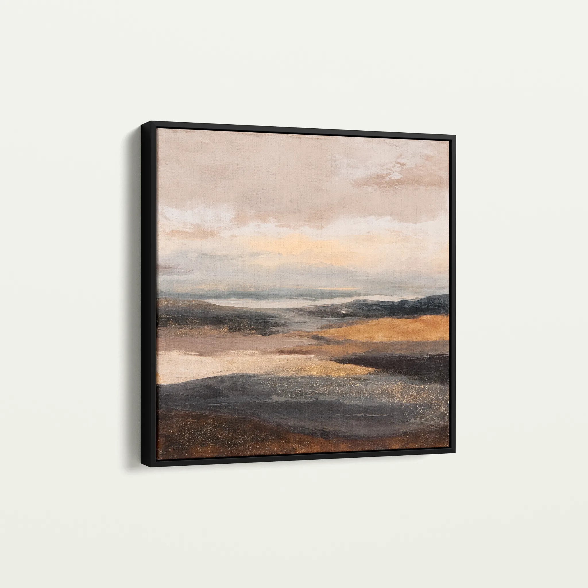 Abstract 876 Canvas Art 16" x 16" / 40 x 40 cm / Black