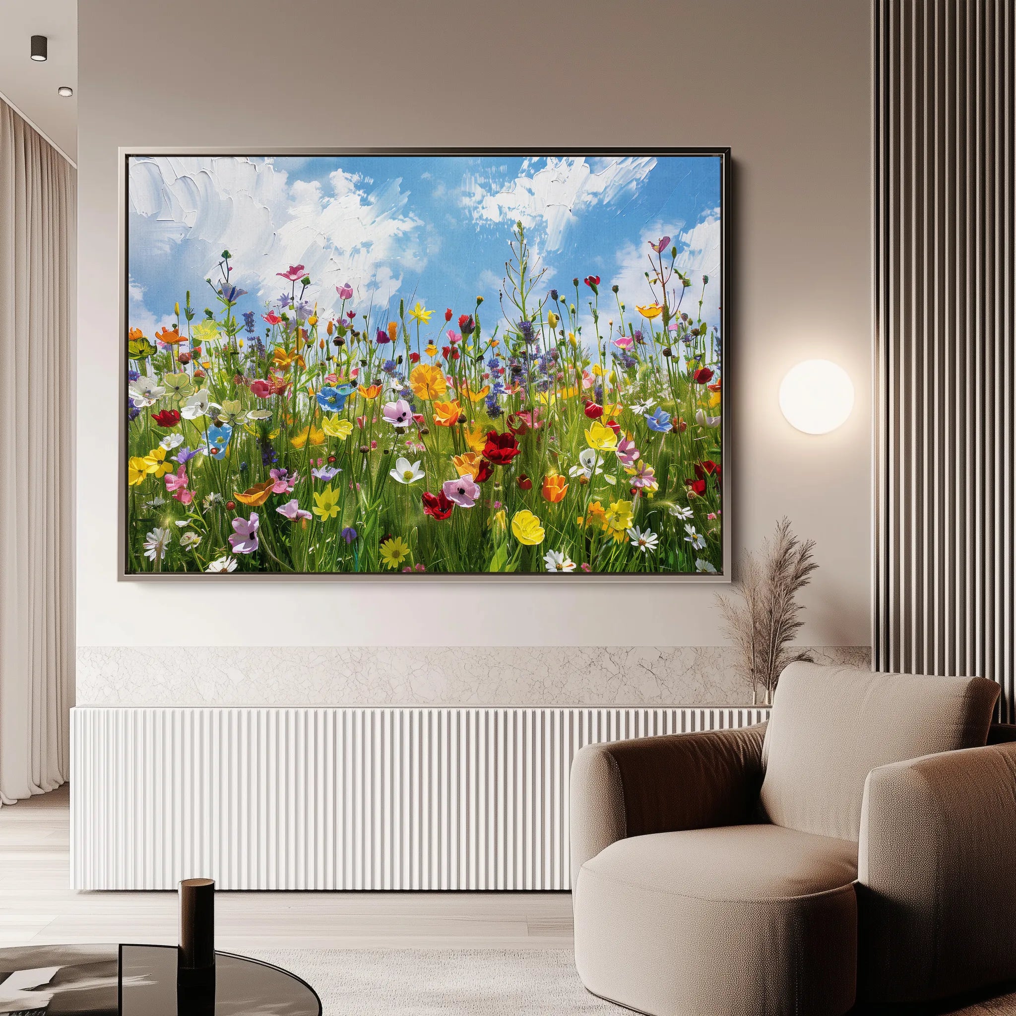 Floral 876 Canvas Art 18" x 24" / 45 x 60 cm / Black