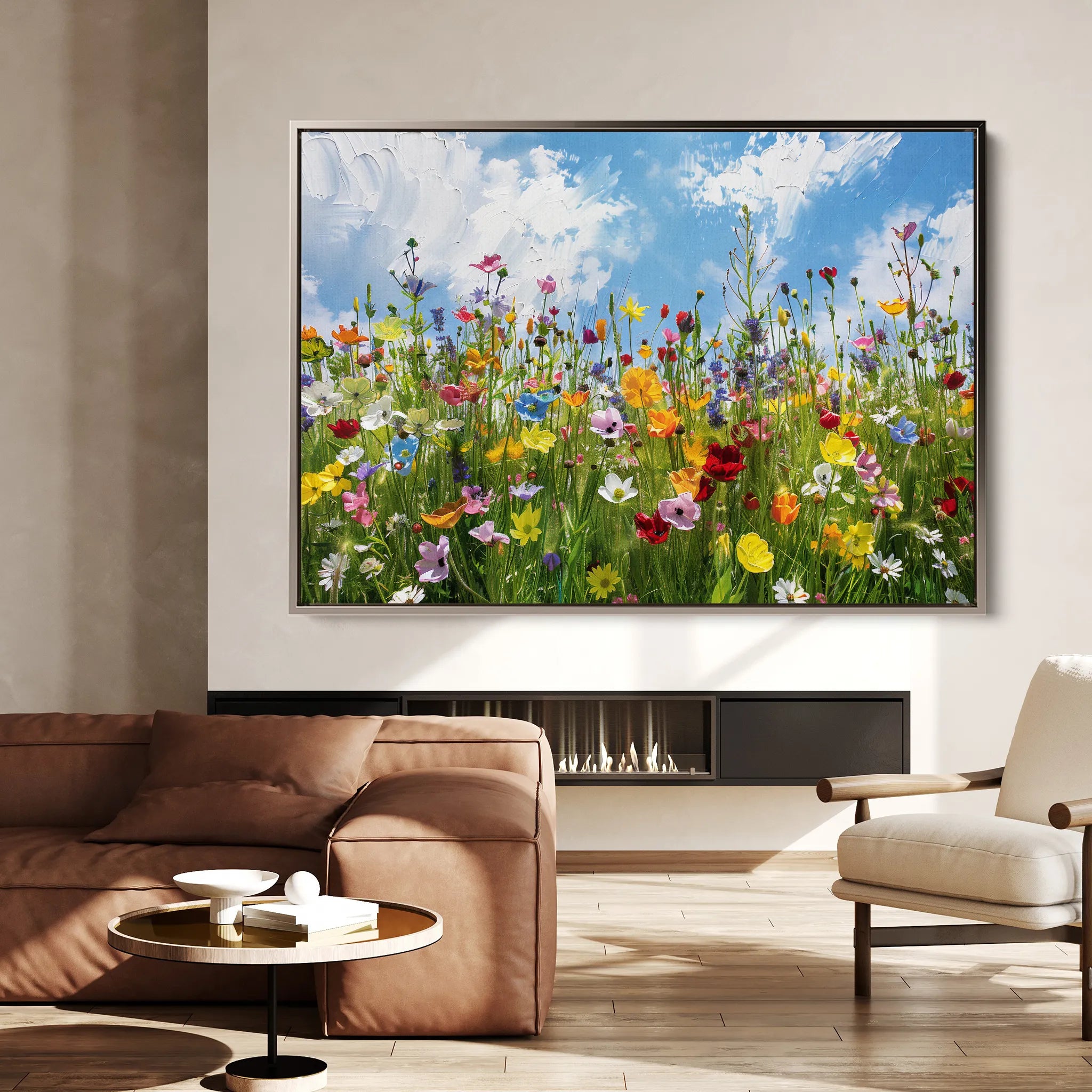Floral 876 Canvas Art 18" x 24" / 45 x 60 cm / Black