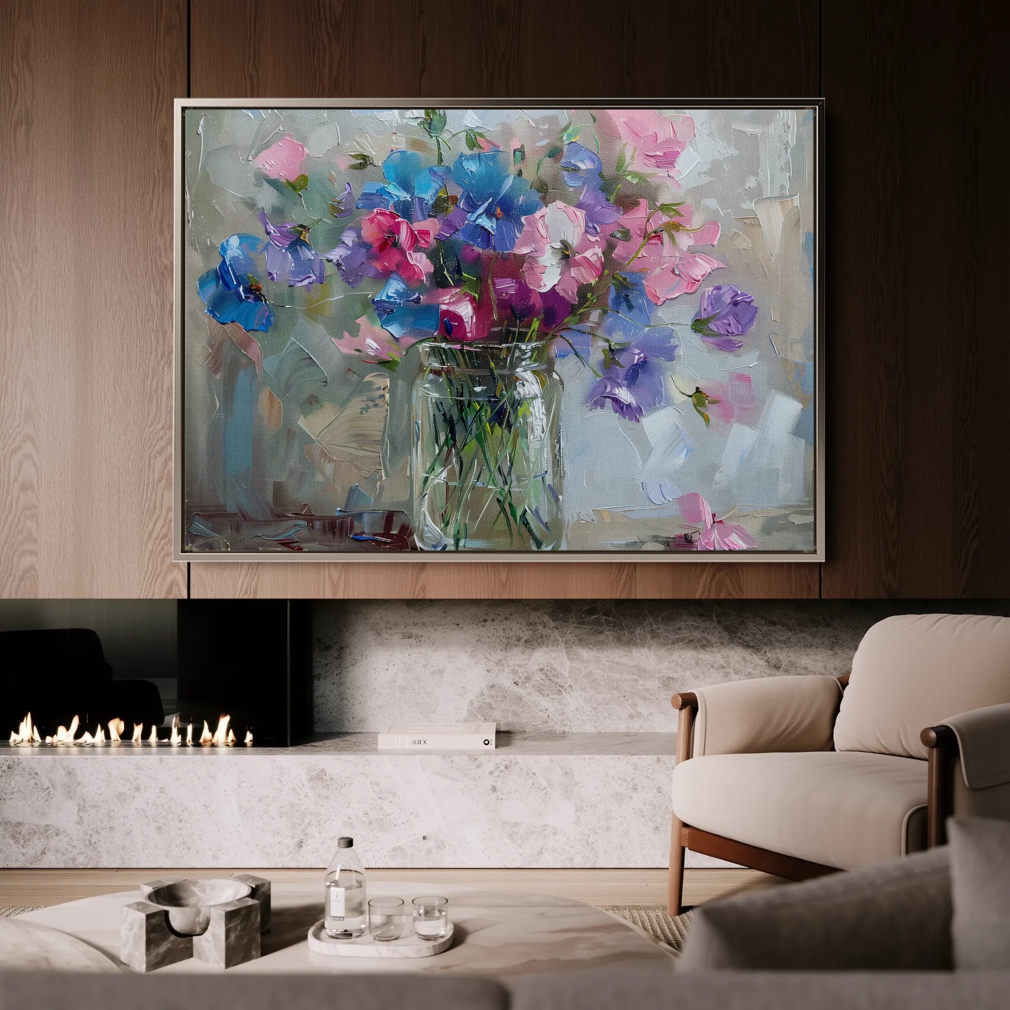 Floral 877 Canvas Art 18" x 24" / 45 x 60 cm / Black