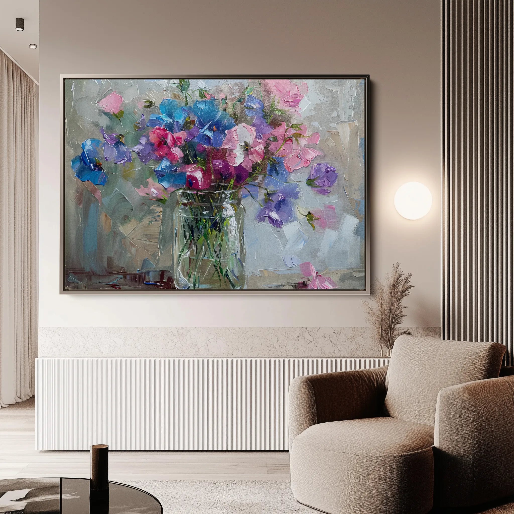 Floral 877 Canvas Art 18" x 24" / 45 x 60 cm / Black