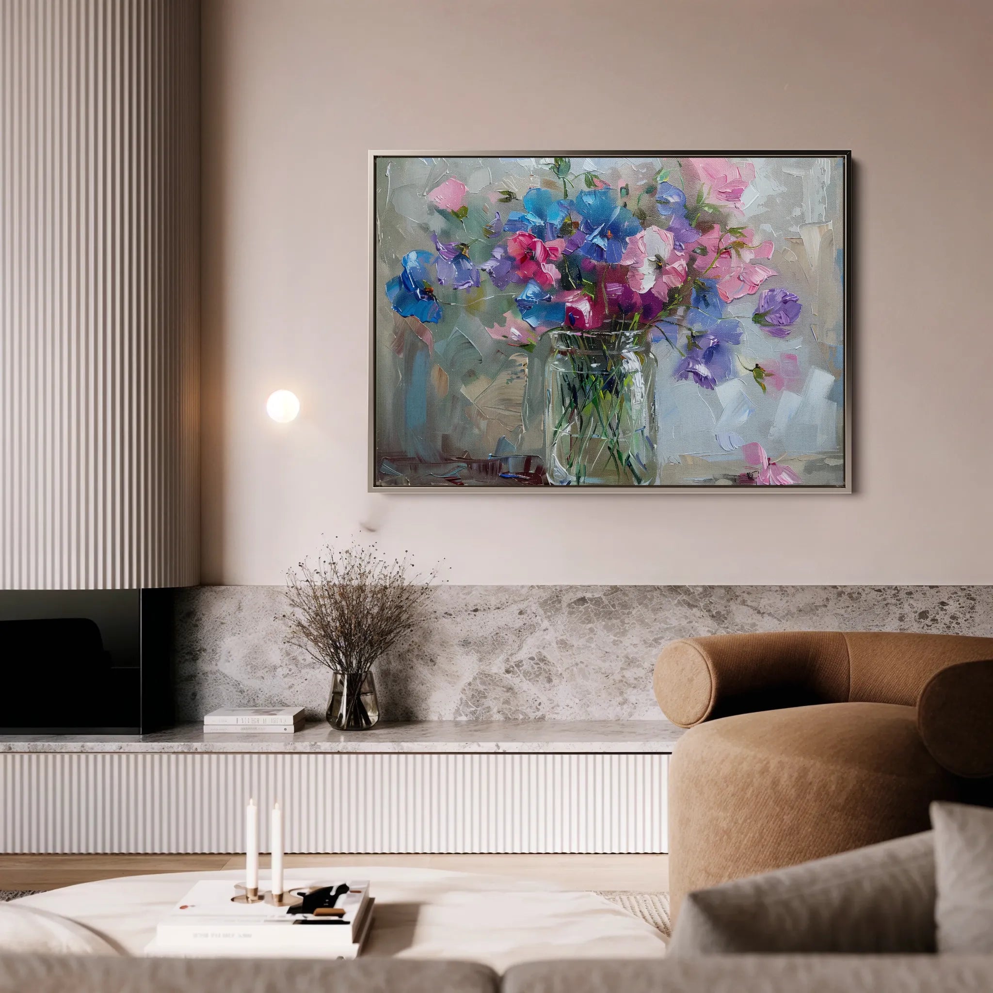 Floral 877 Canvas Art 18" x 24" / 45 x 60 cm / Black