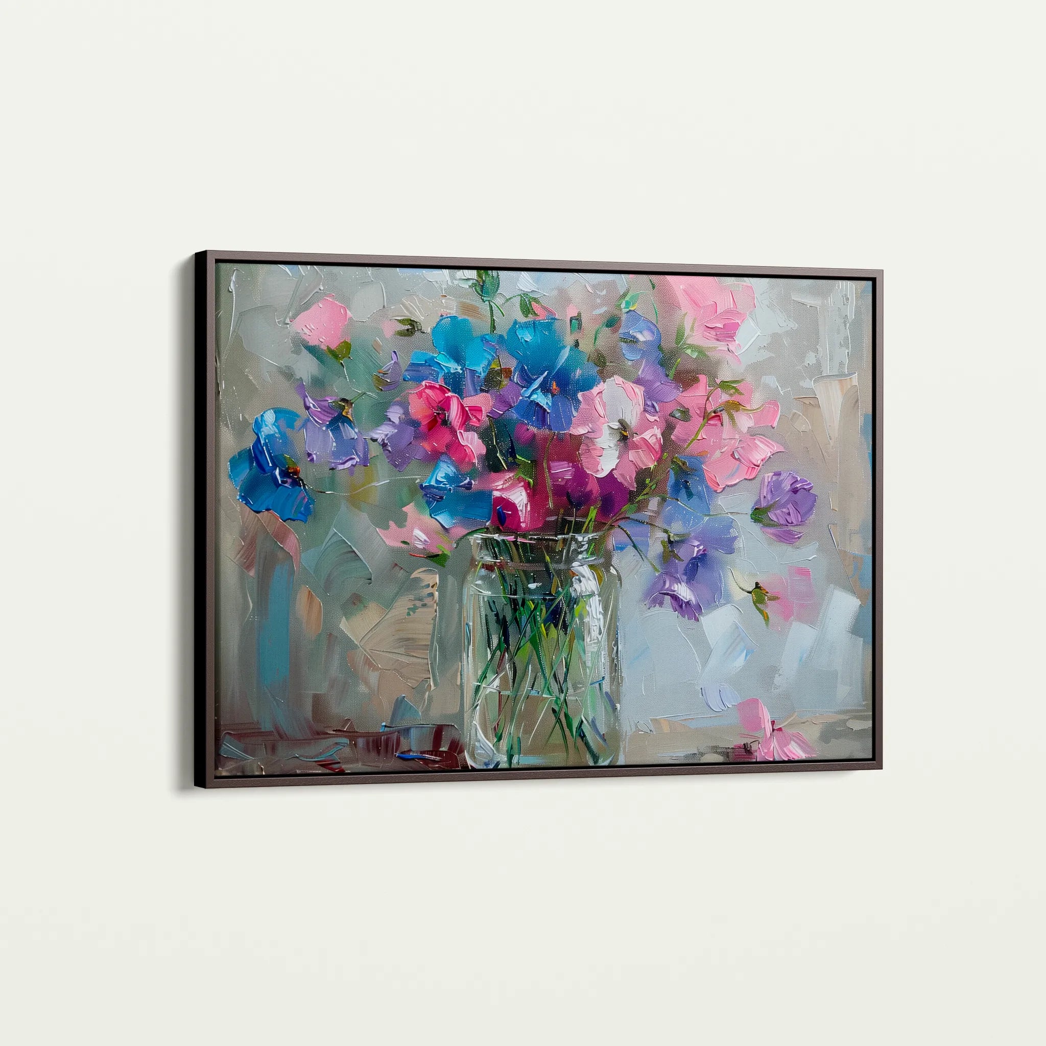 Floral 877 Canvas Art 18" x 24" / 45 x 60 cm / Black
