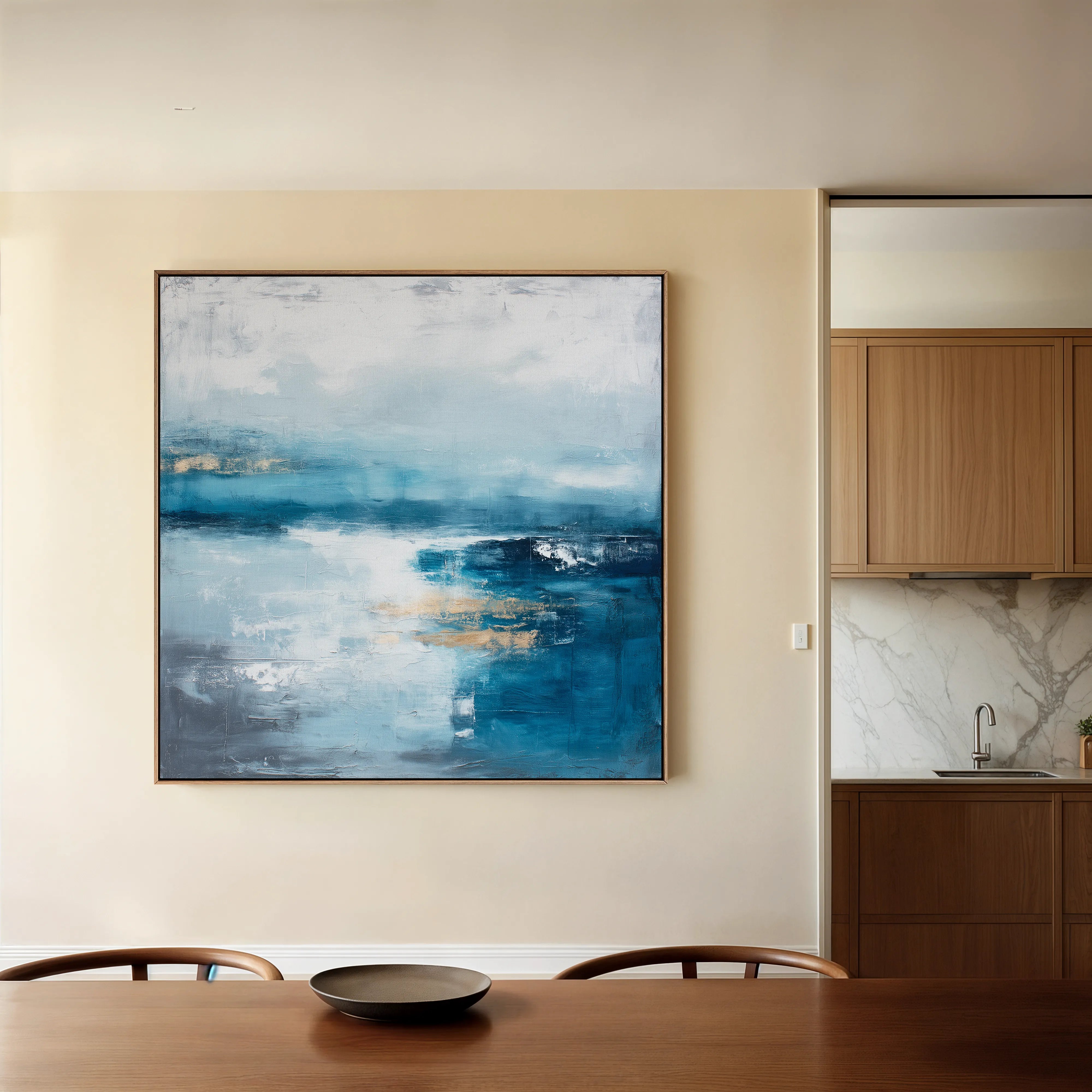 Abstract 878 Canvas Art 16" x 16" / 40 x 40 cm / Black