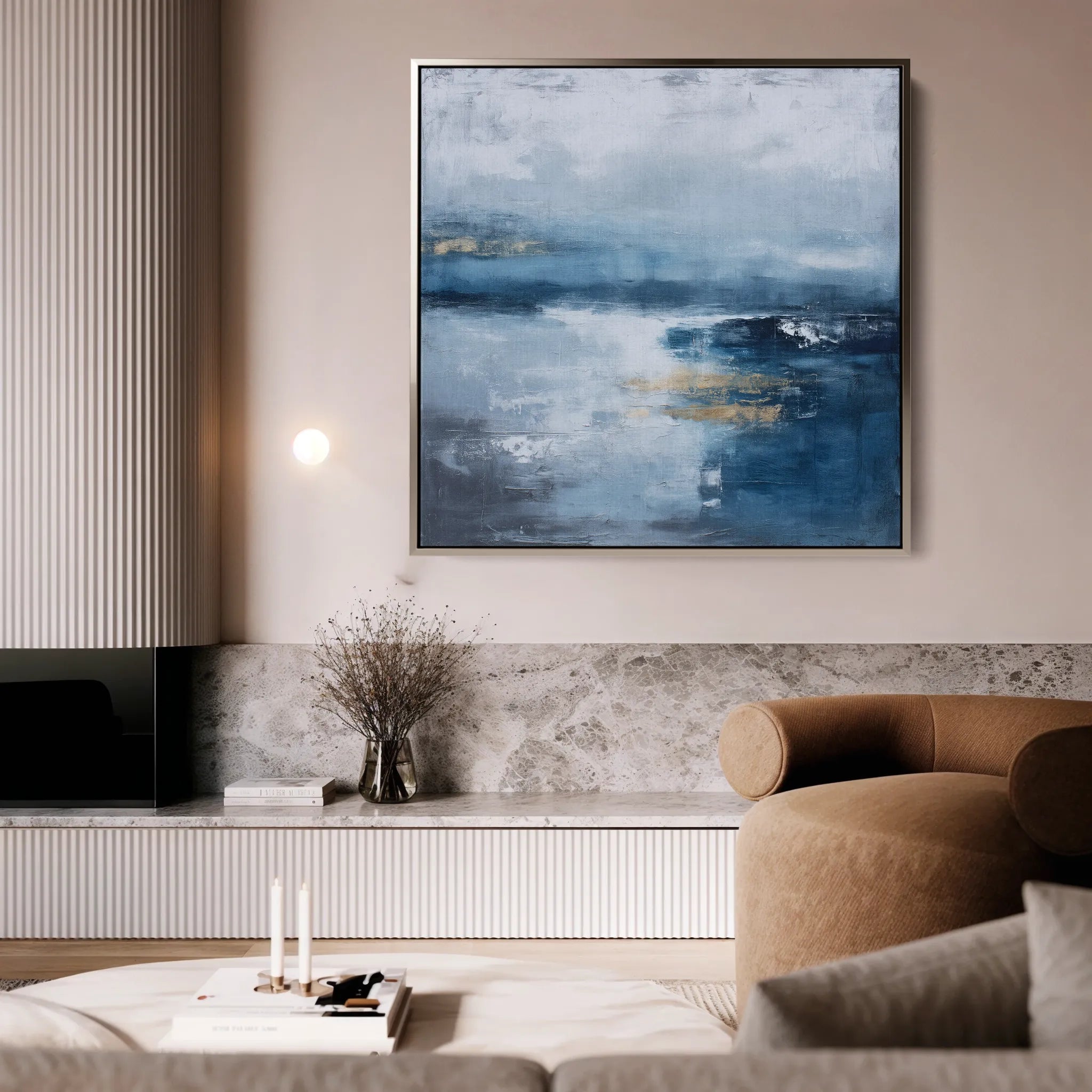 Abstract 878 Canvas Art 16" x 16" / 40 x 40 cm / Black