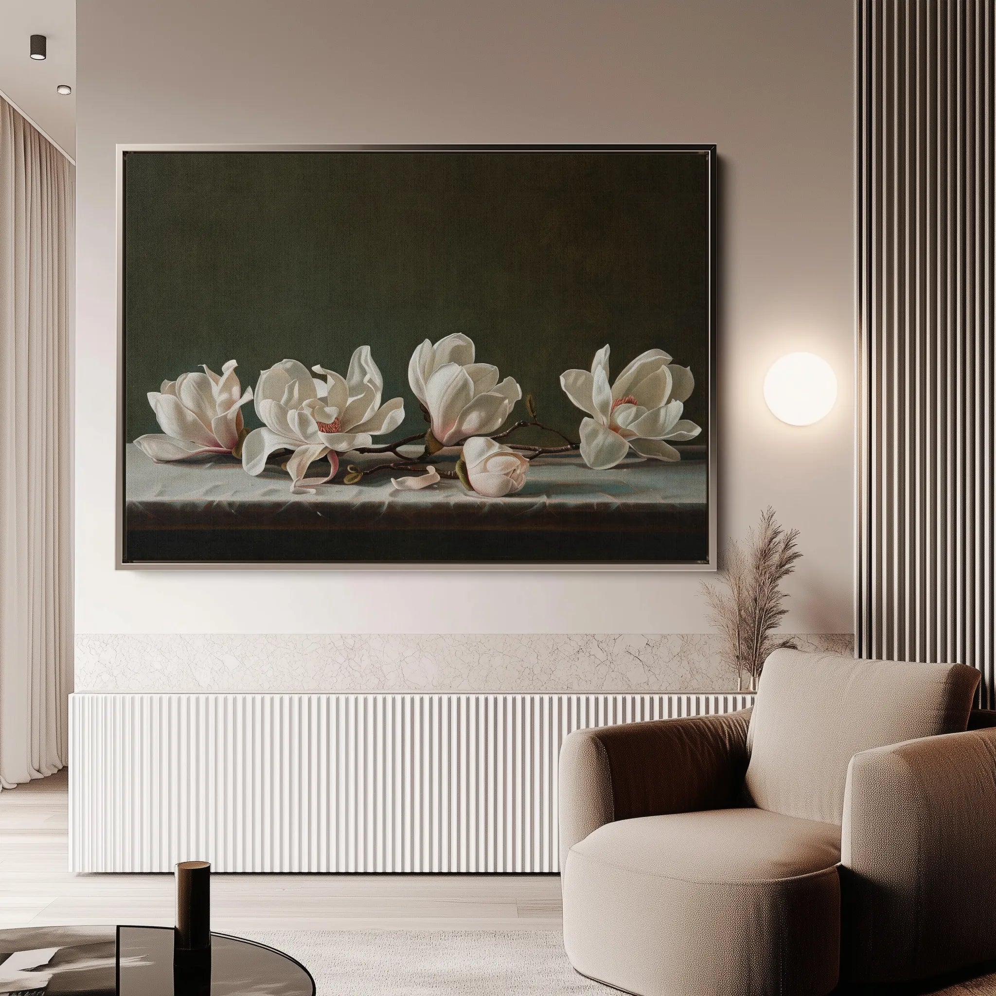 Floral 880 Canvas Art 18" x 24" / 45 x 60 cm / Black