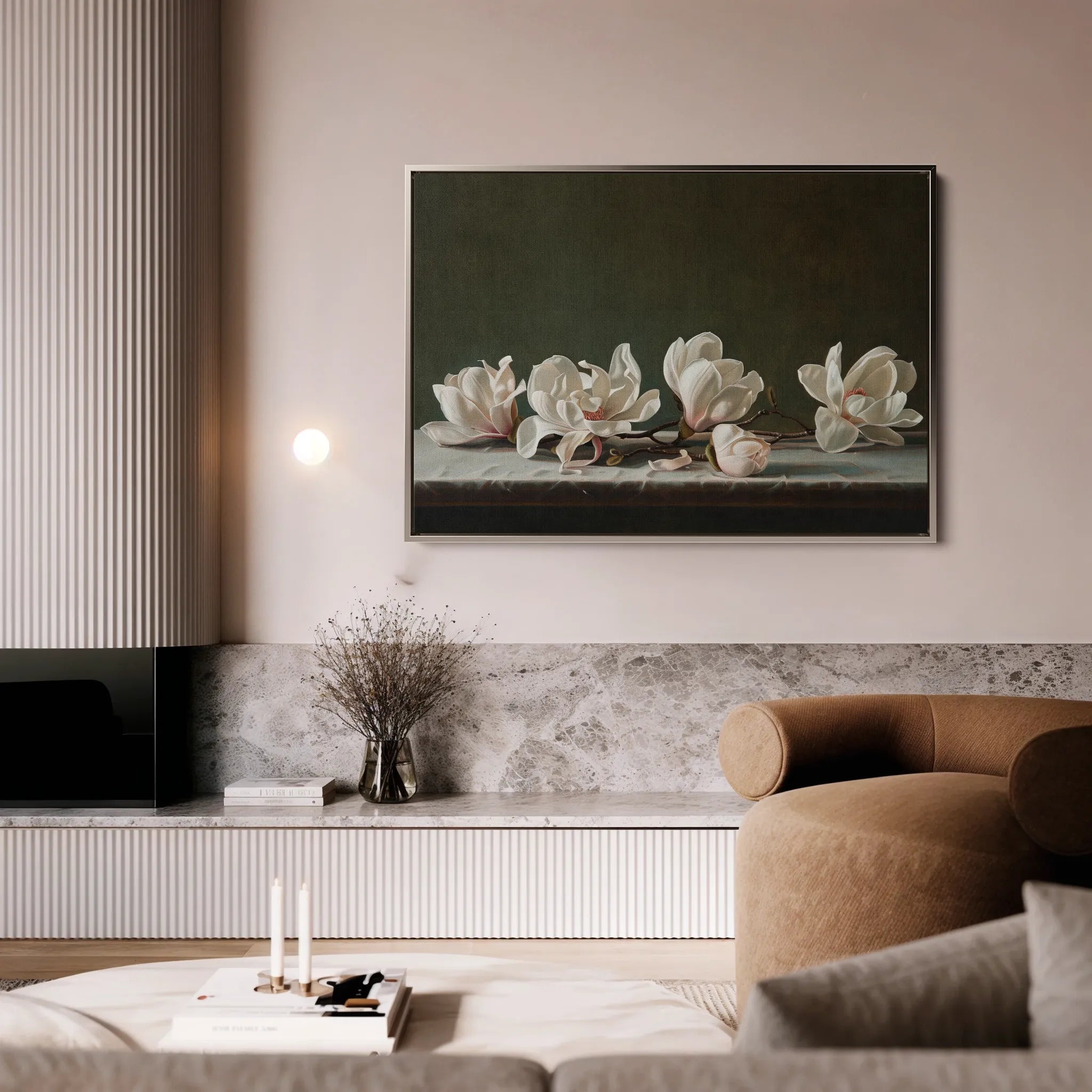 Floral 880 Canvas Art 18" x 24" / 45 x 60 cm / Black