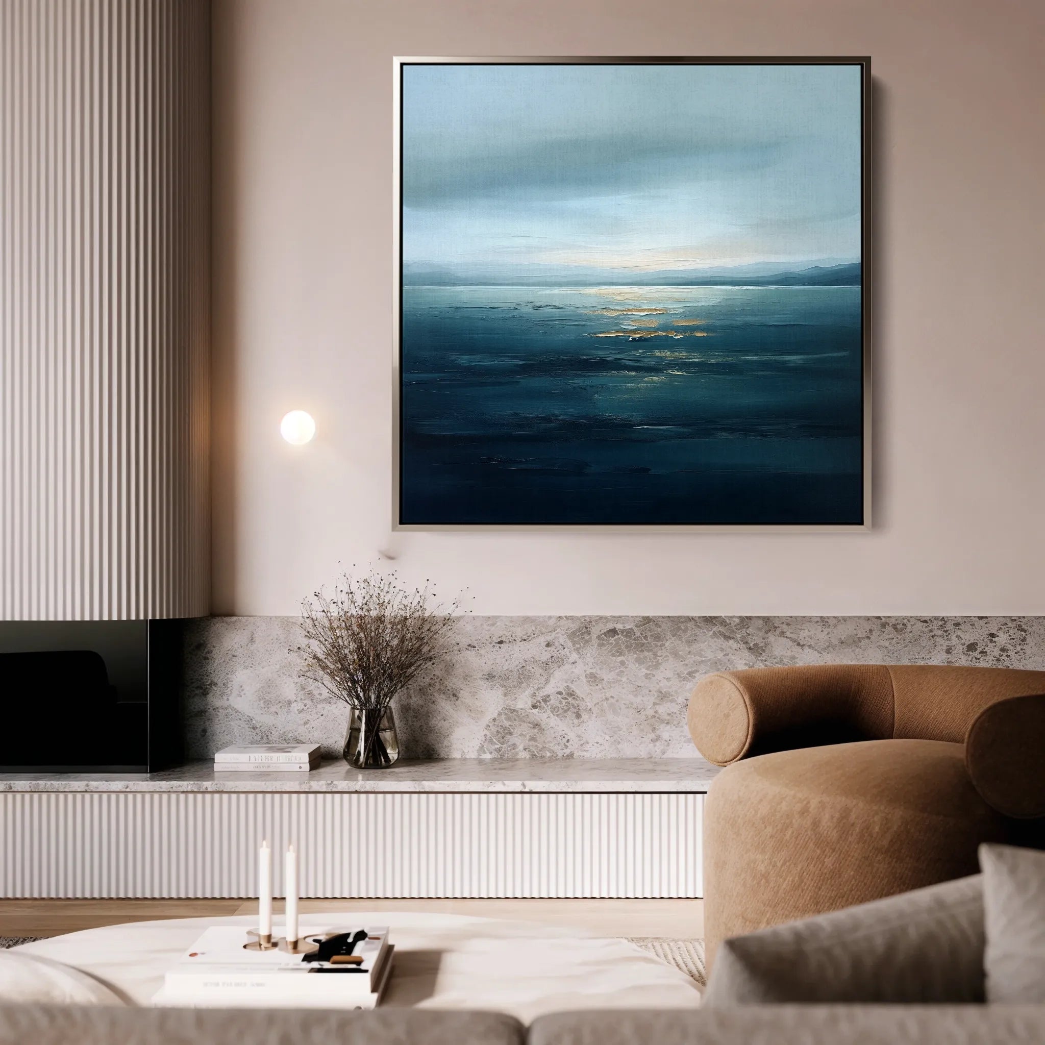 Abstract 881 Canvas Art 16" x 16" / 40 x 40 cm / Black