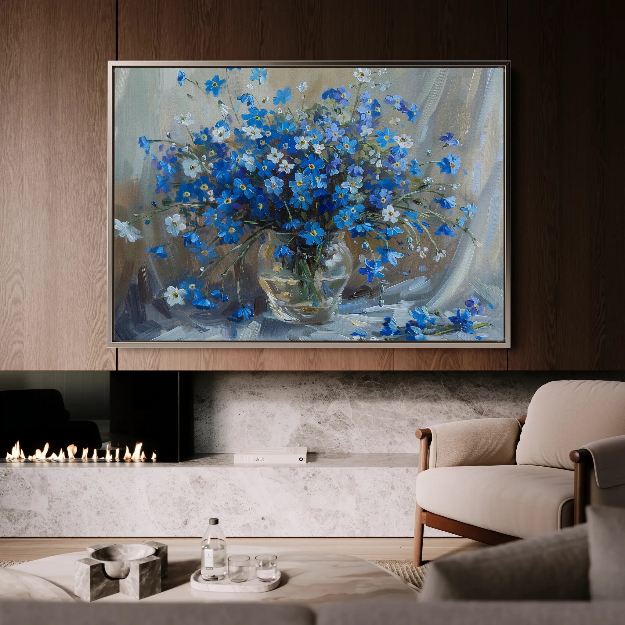 Floral 881 Canvas Art 18" x 24" / 45 x 60 cm / Black