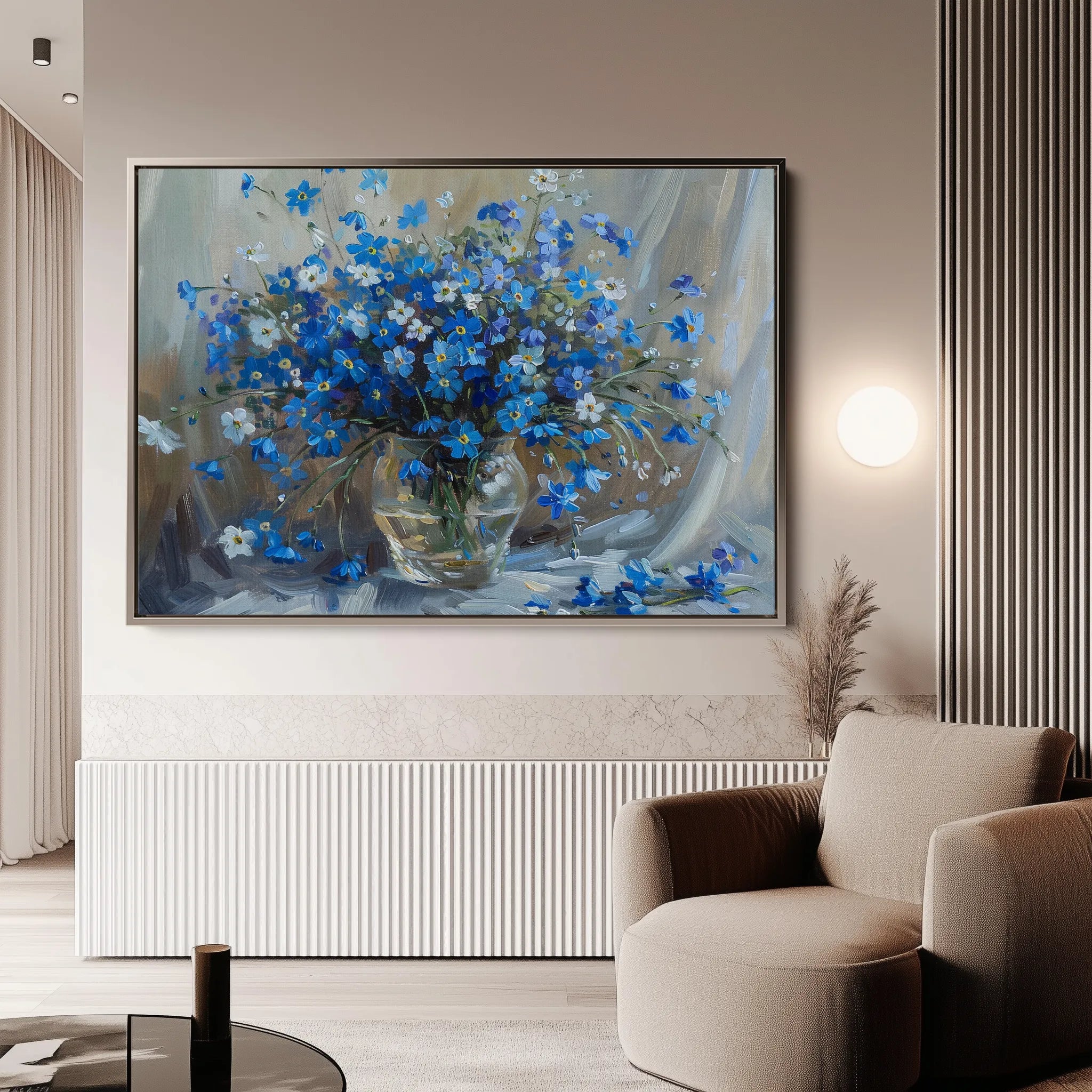 Floral 881 Canvas Art 18" x 24" / 45 x 60 cm / Black