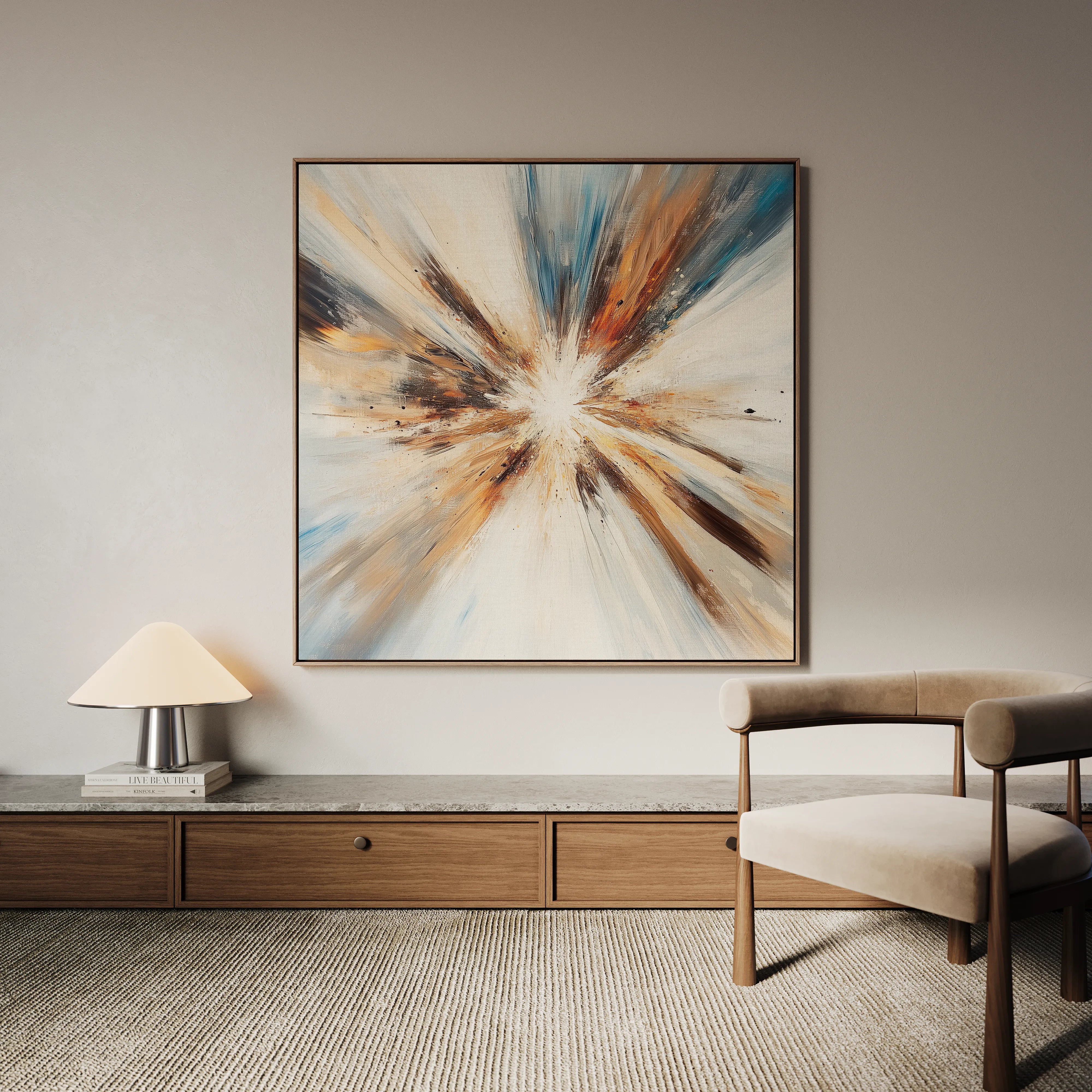 Abstract 882 Canvas Art 16" x 16" / 40 x 40 cm / Black
