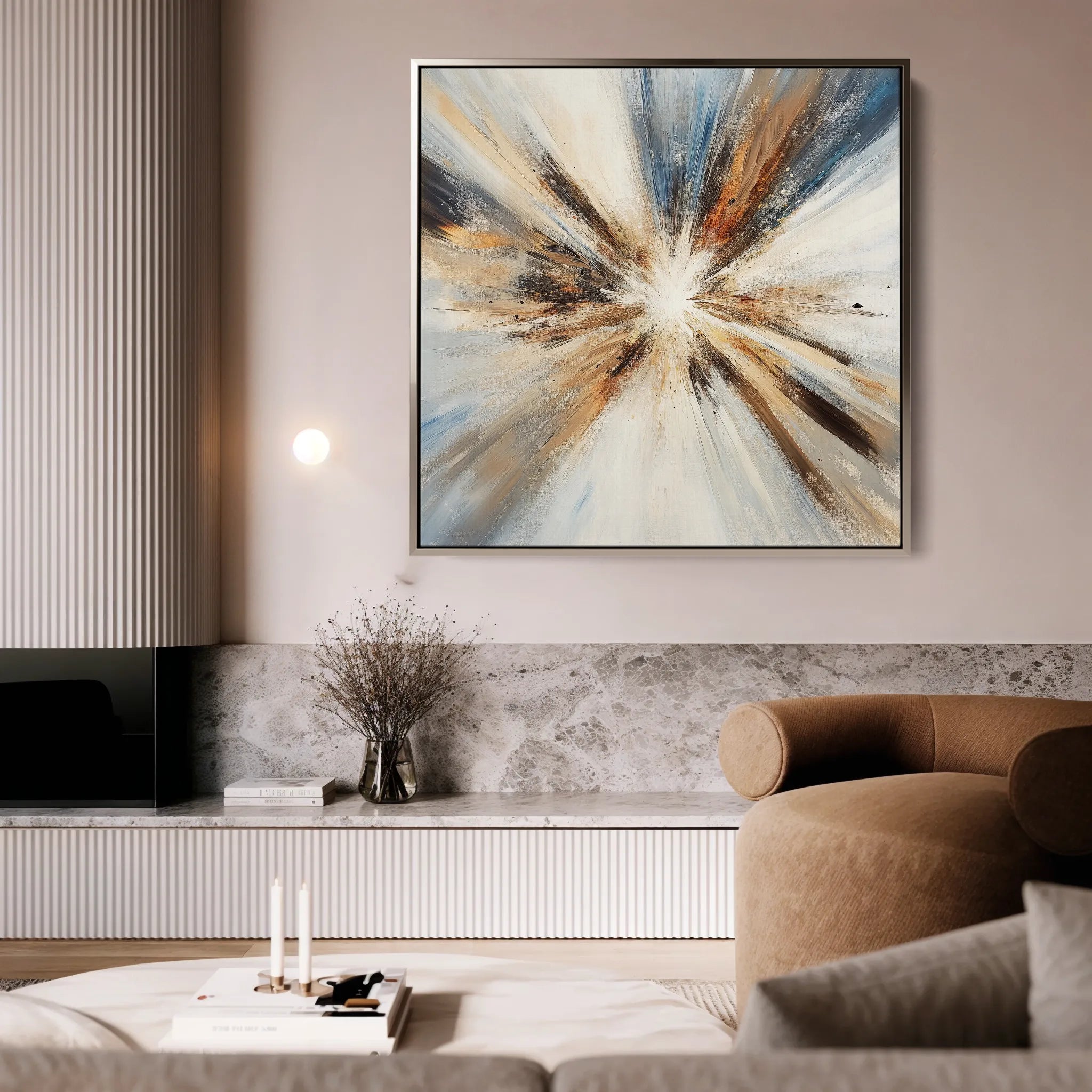Abstract 882 Canvas Art 16" x 16" / 40 x 40 cm / Black