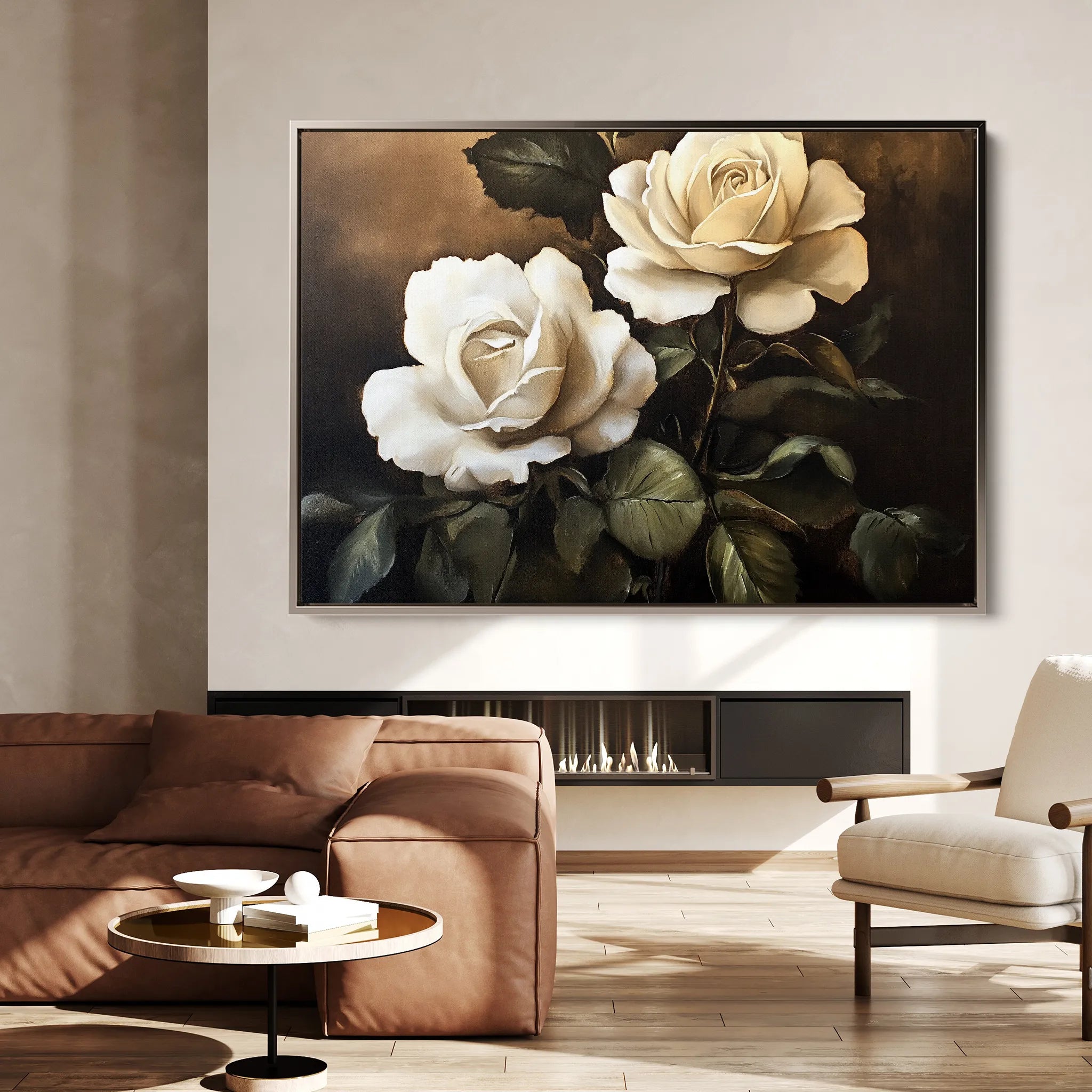Floral 882 Canvas Art 18" x 24" / 45 x 60 cm / Black