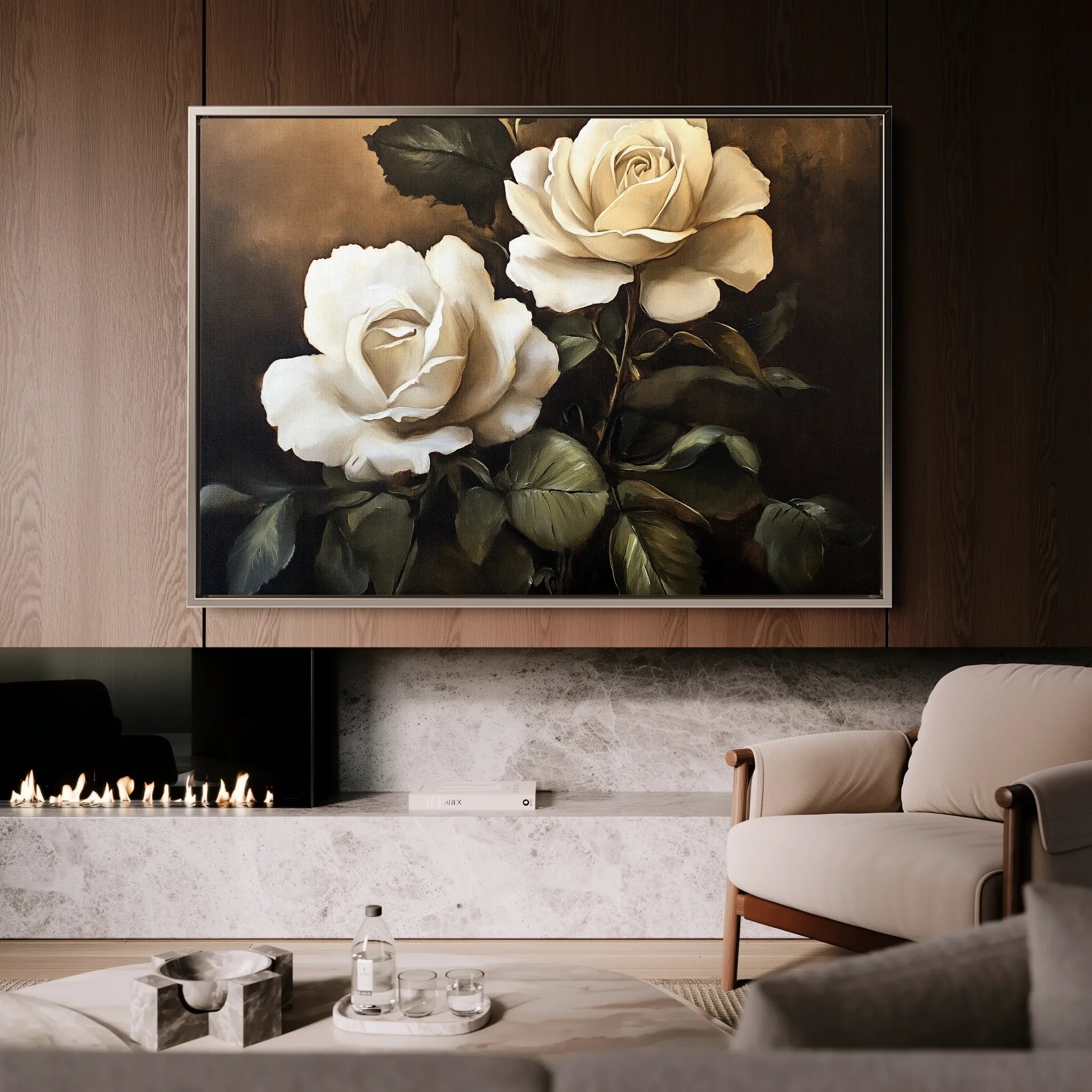 Floral 882 Canvas Art 18" x 24" / 45 x 60 cm / Black