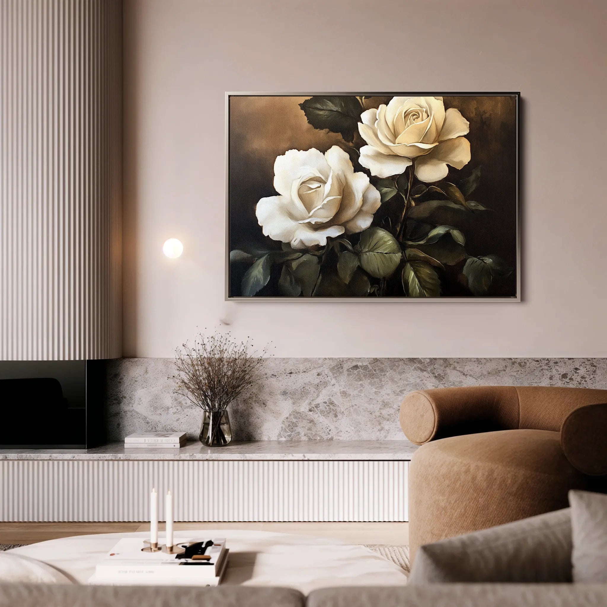 Floral 882 Canvas Art 18" x 24" / 45 x 60 cm / Black