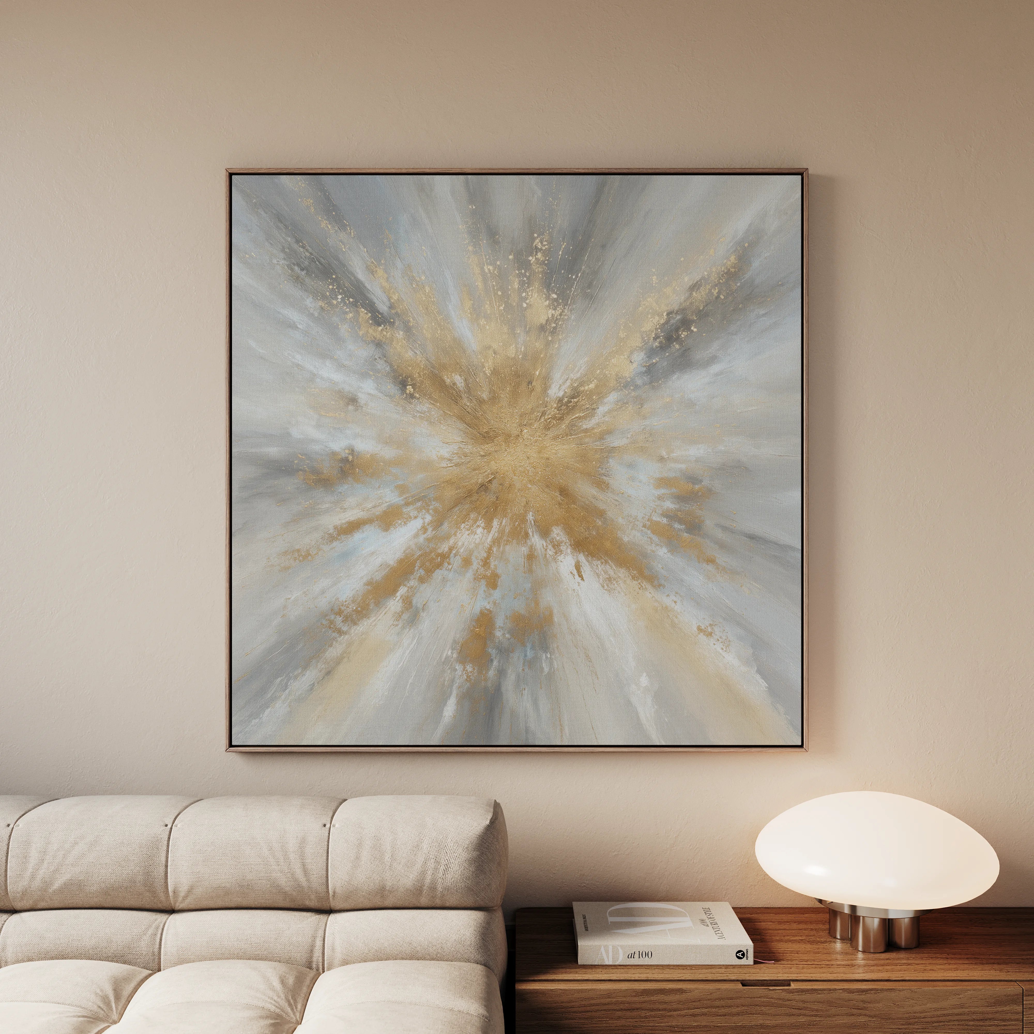 Abstract 883 Canvas Art 16" x 16" / 40 x 40 cm / Black