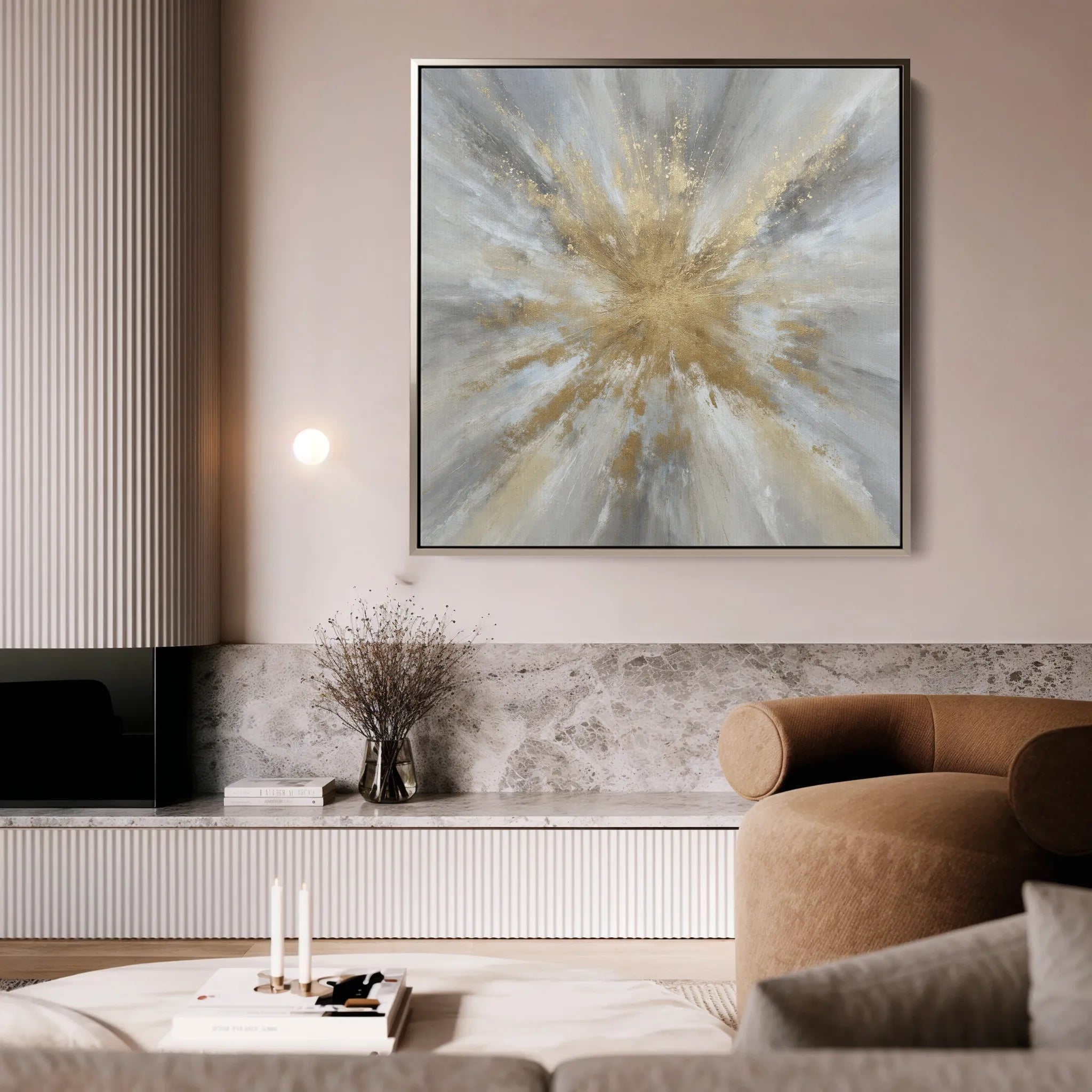 Abstract 883 Canvas Art 16" x 16" / 40 x 40 cm / Black