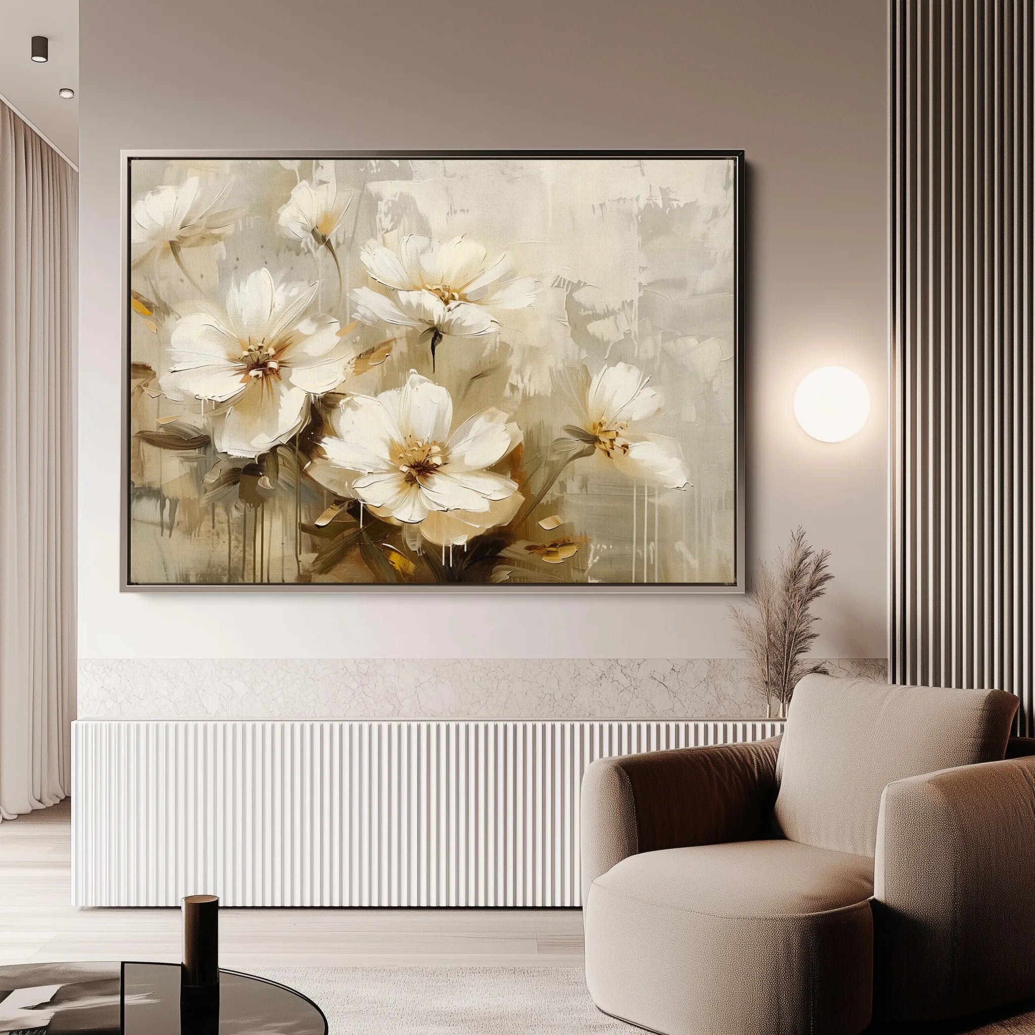 Floral 883 Canvas Art 18" x 24" / 45 x 60 cm / Black