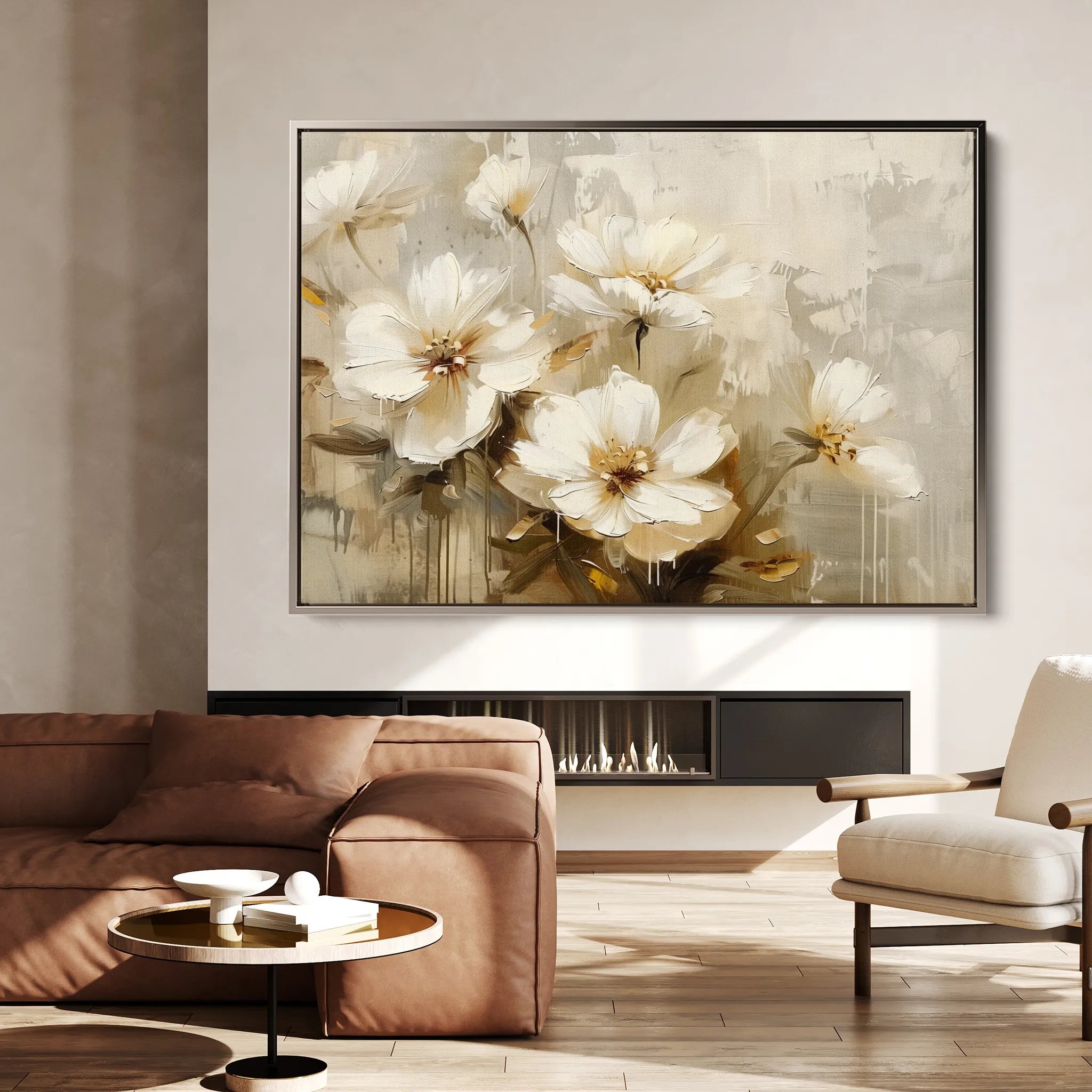 Floral 883 Canvas Art 18" x 24" / 45 x 60 cm / Black