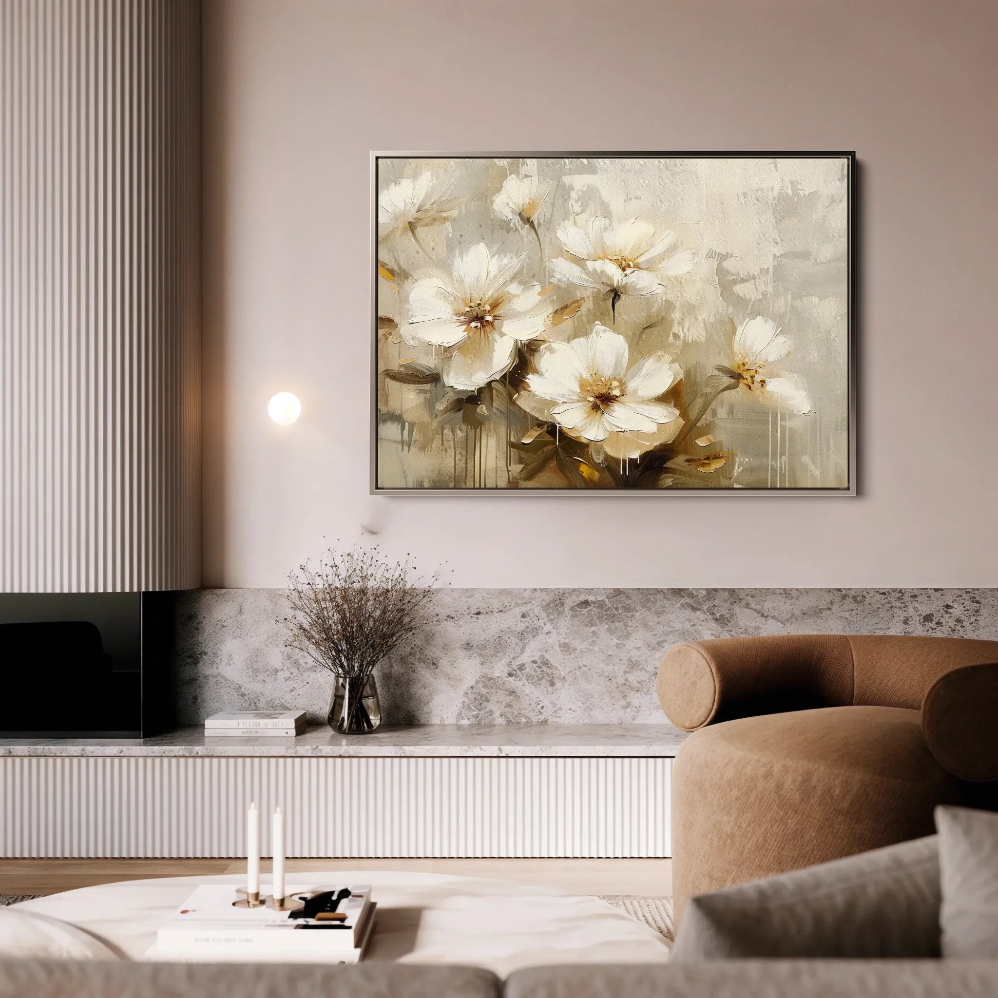 Floral 883 Canvas Art 18" x 24" / 45 x 60 cm / Black