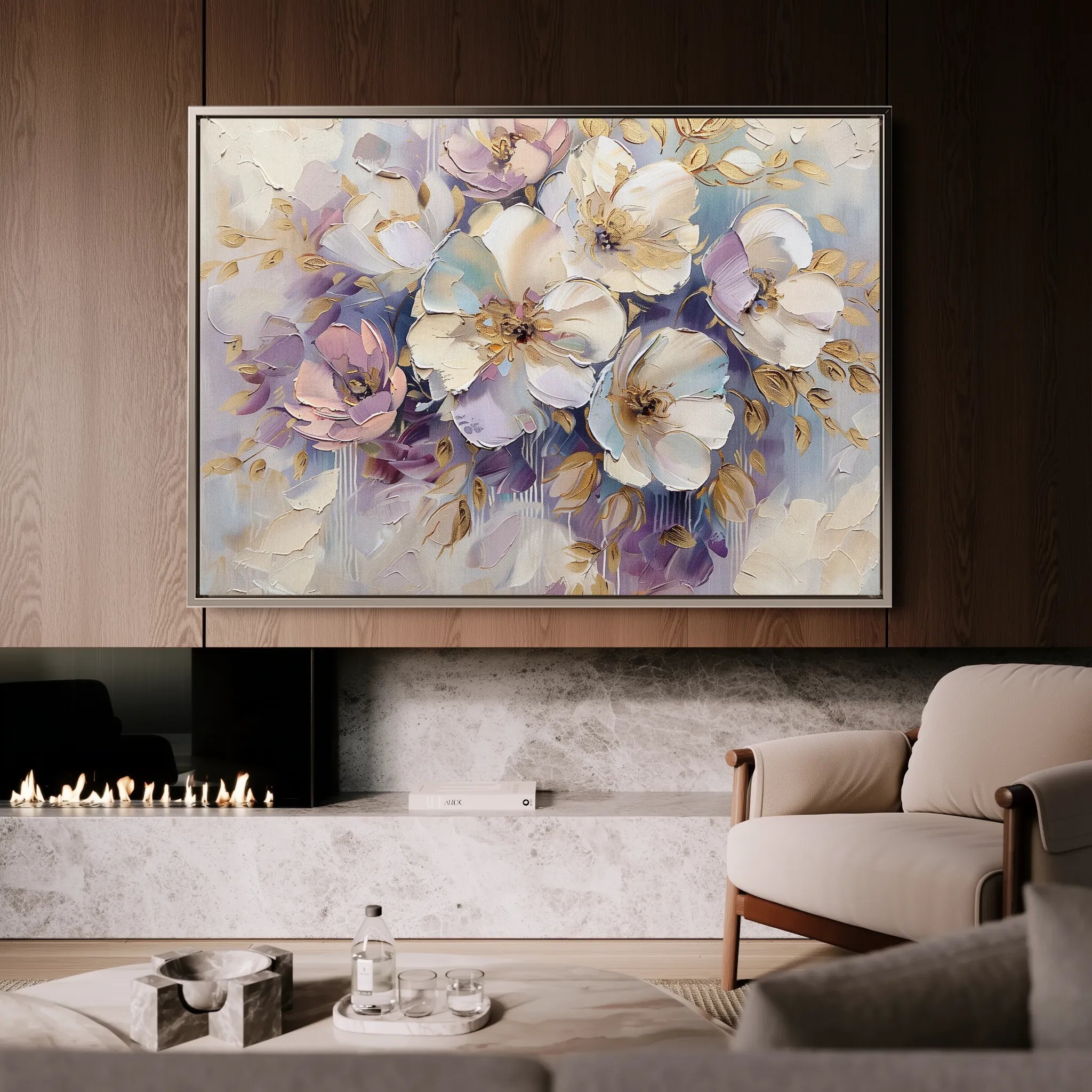 Floral 884 Canvas Art 18" x 24" / 45 x 60 cm / Black