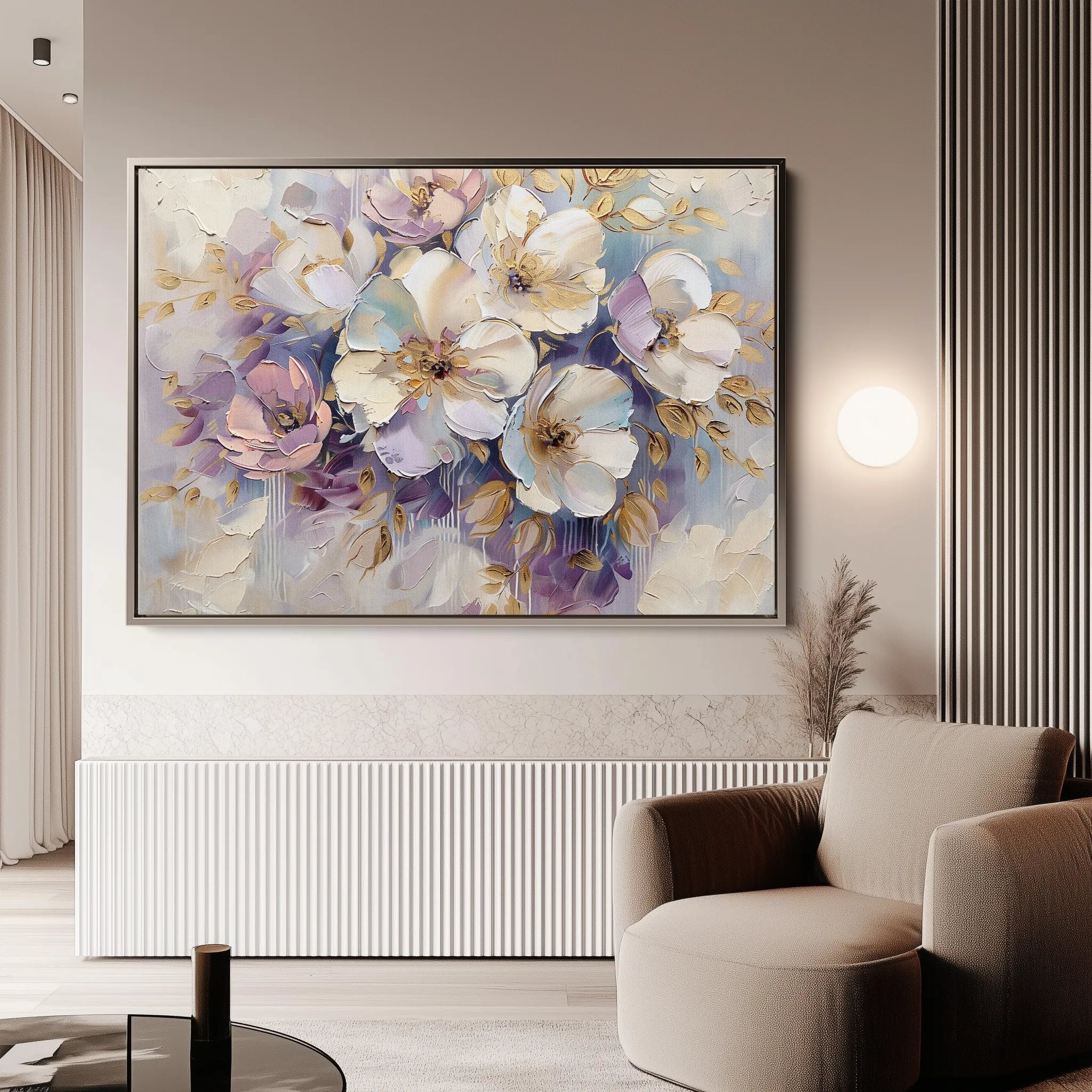 Floral 884 Canvas Art 18" x 24" / 45 x 60 cm / Black
