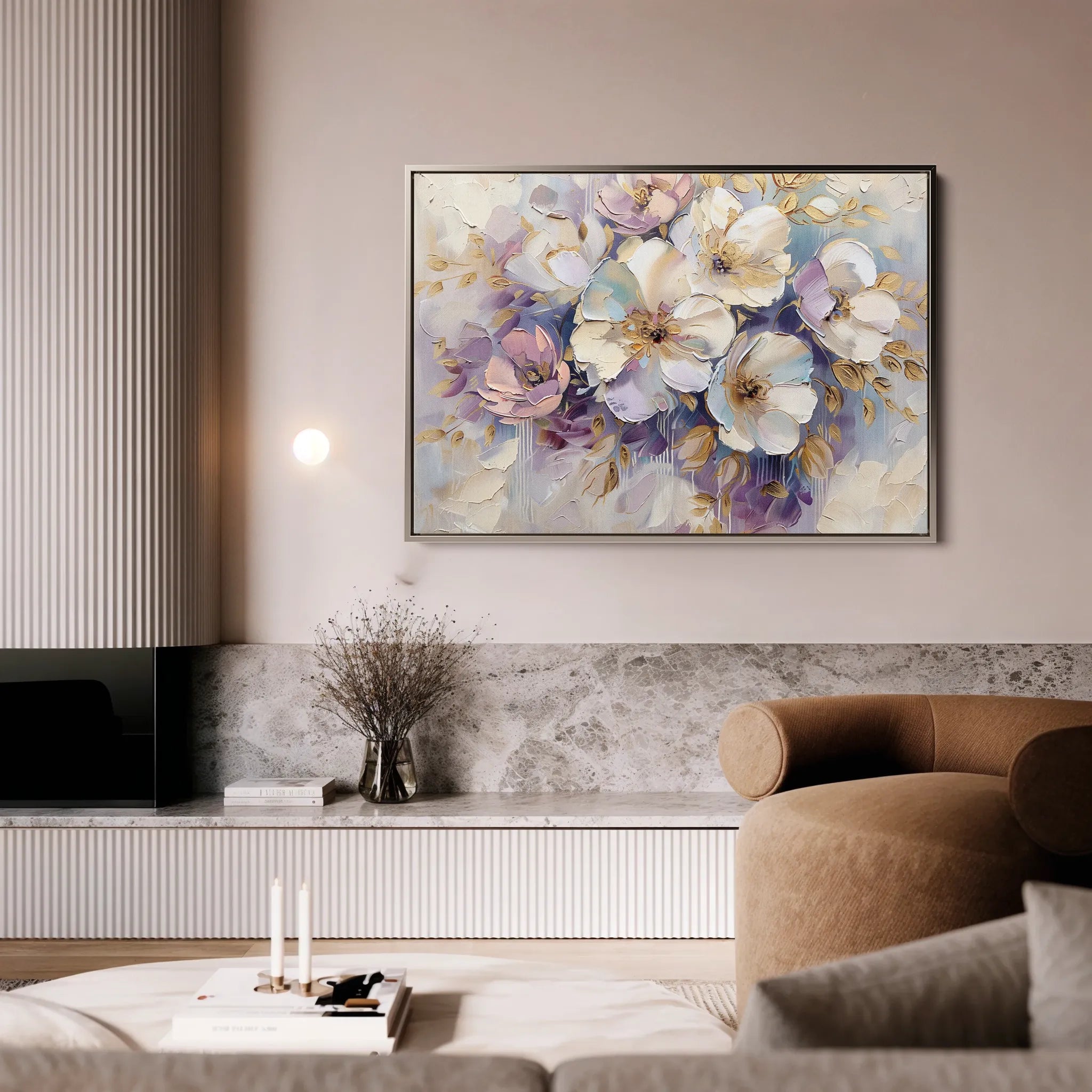 Floral 884 Canvas Art 18" x 24" / 45 x 60 cm / Black