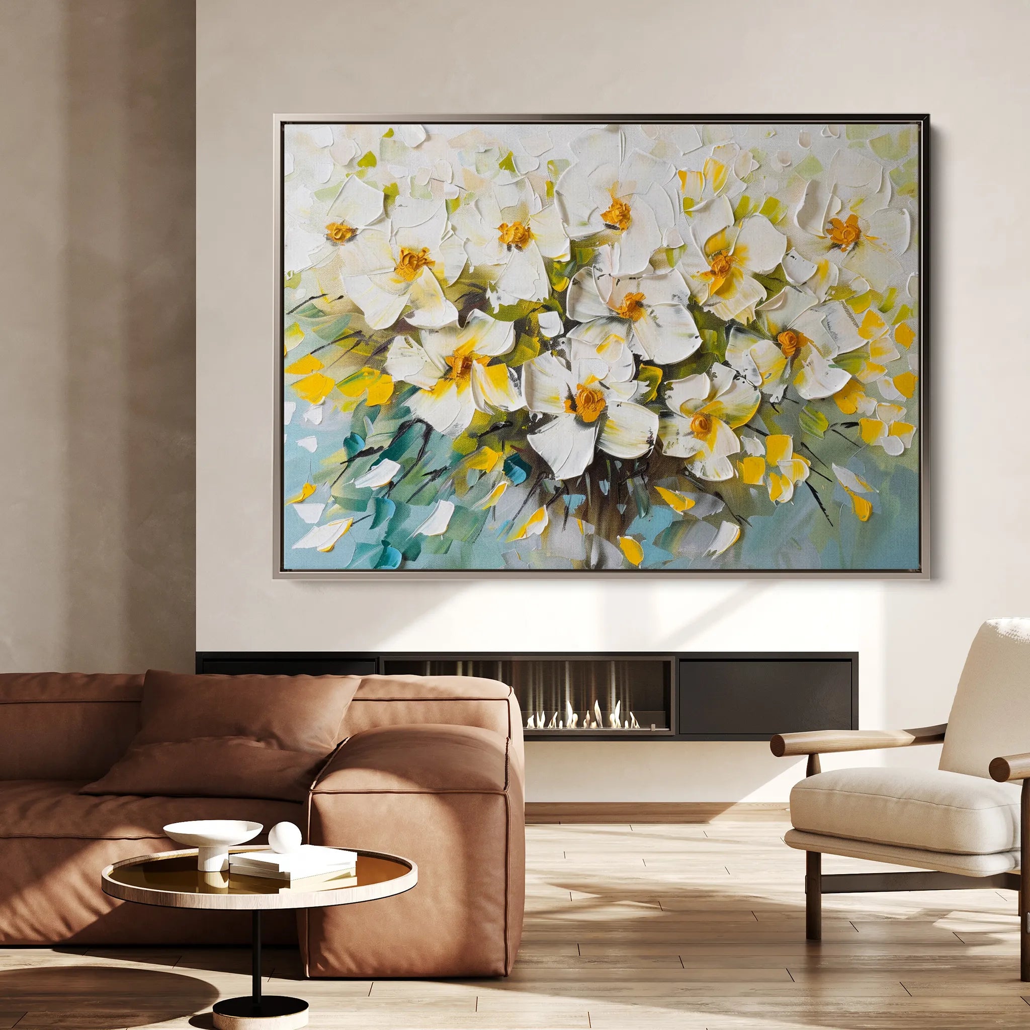 Floral 885 Canvas Art 18" x 24" / 45 x 60 cm / Black