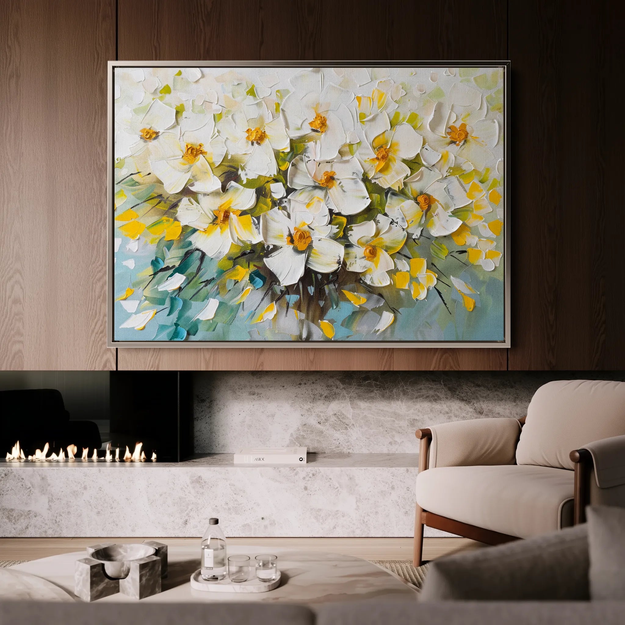 Floral 885 Canvas Art 18" x 24" / 45 x 60 cm / Black