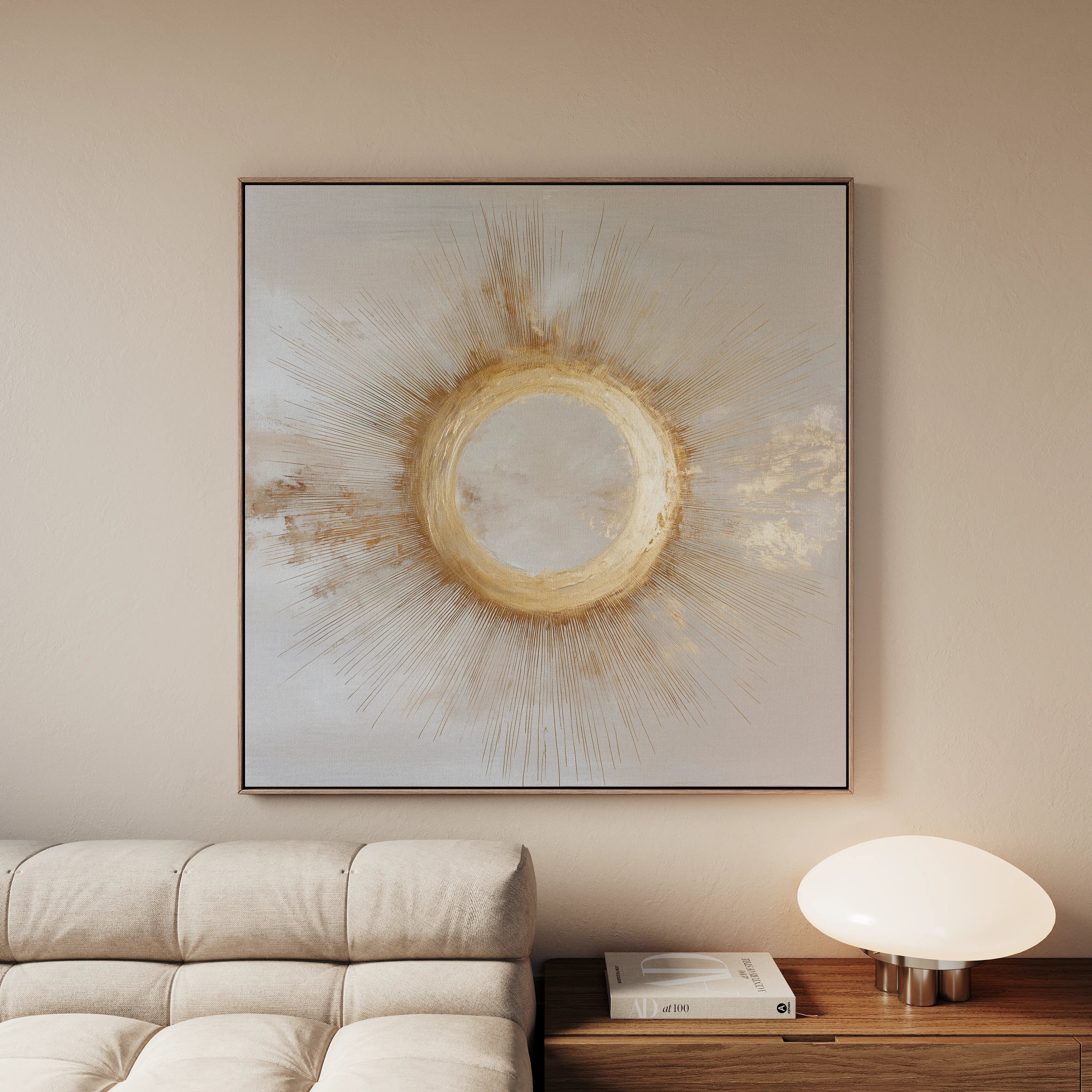 Abstract 886 Canvas Art 16" x 16" / 40 x 40 cm / Black