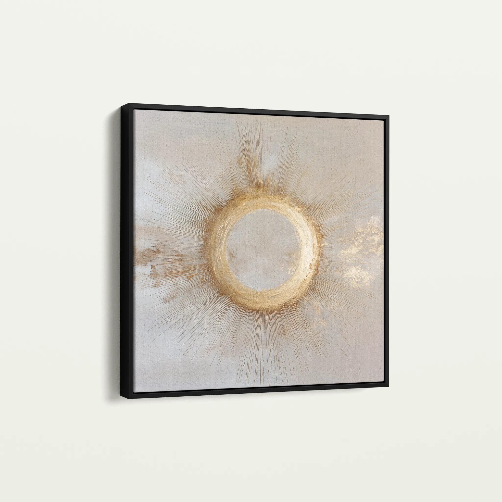 Abstract 886 Canvas Art 16" x 16" / 40 x 40 cm / Black