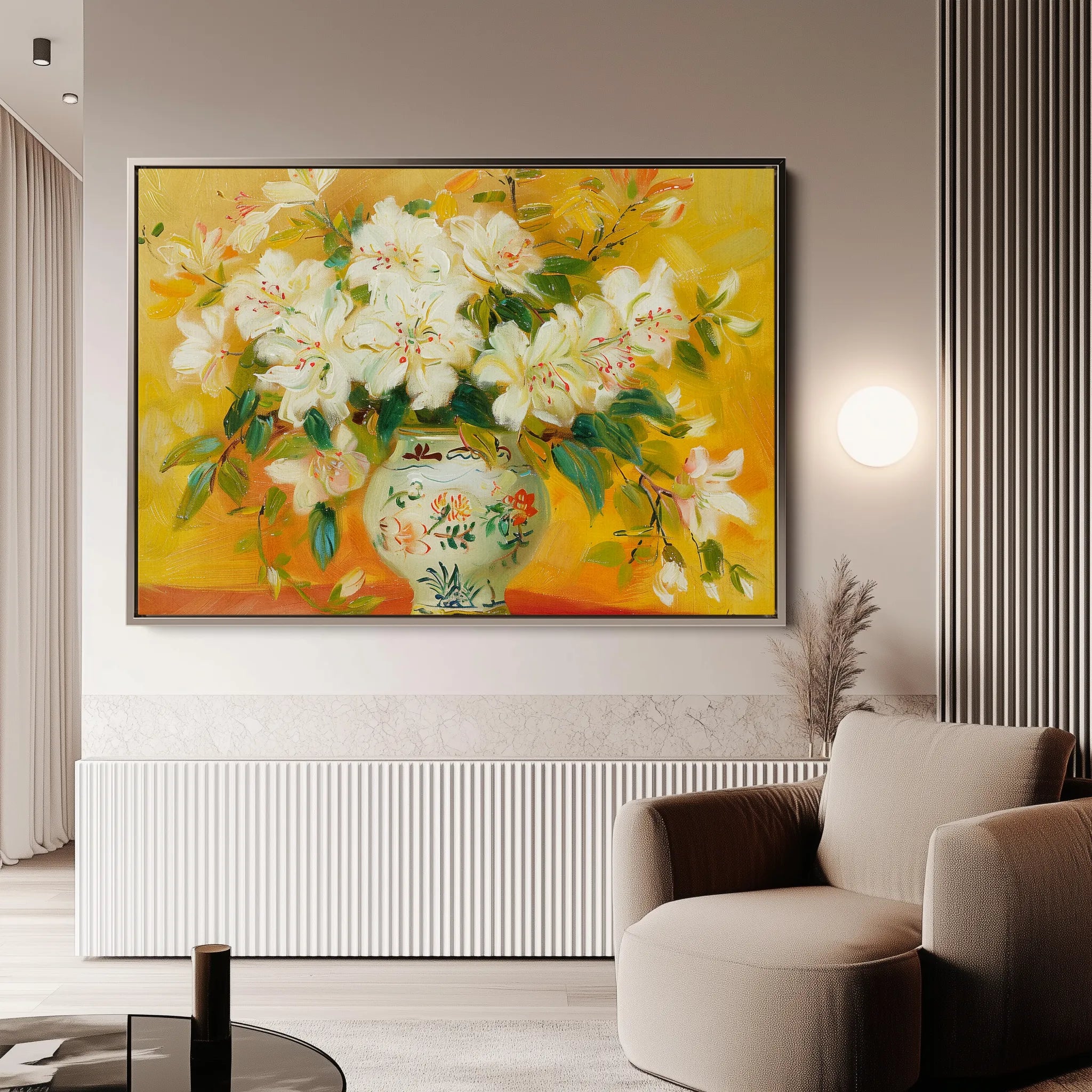 Floral 886 Canvas Art 18" x 24" / 45 x 60 cm / Black