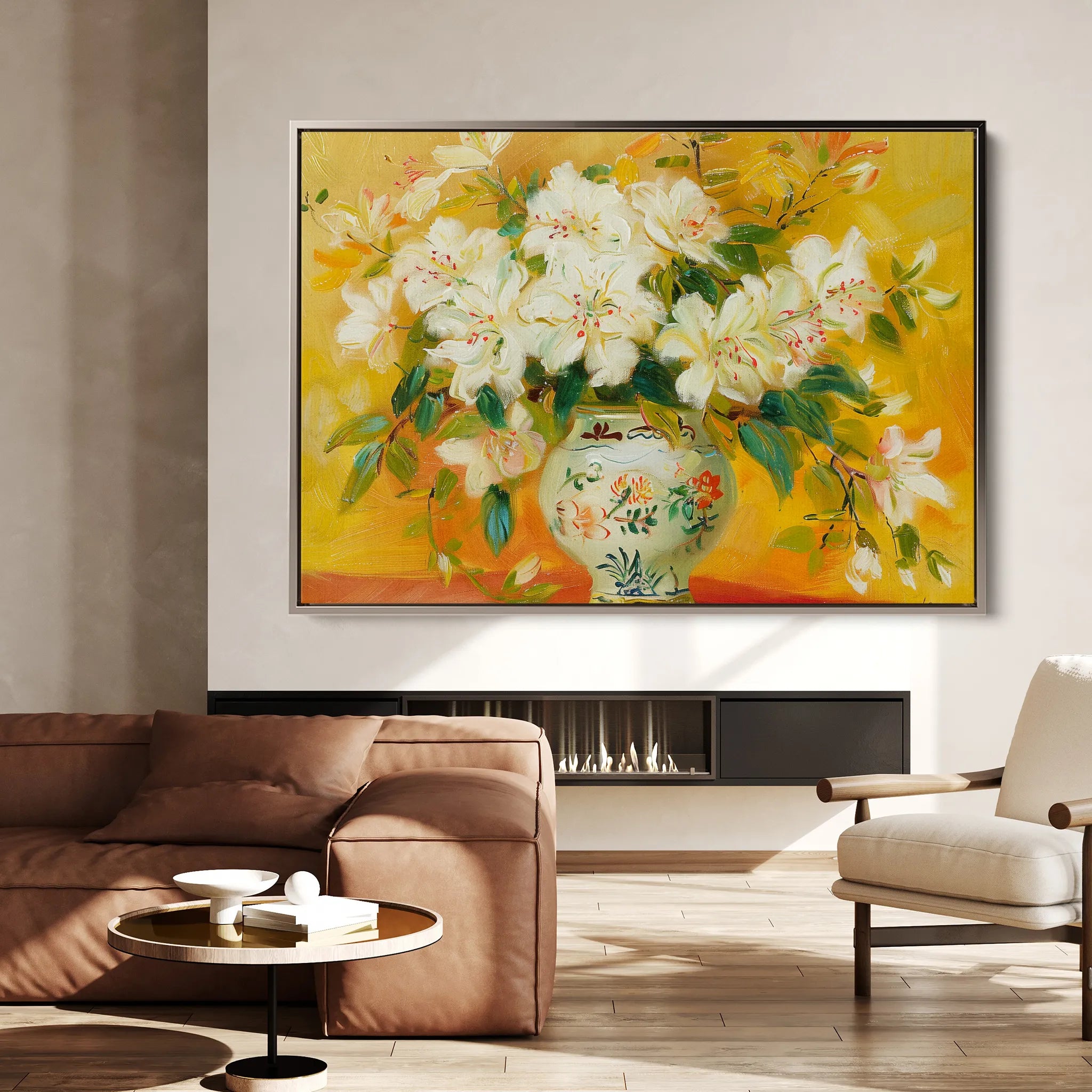 Floral 886 Canvas Art 18" x 24" / 45 x 60 cm / Black