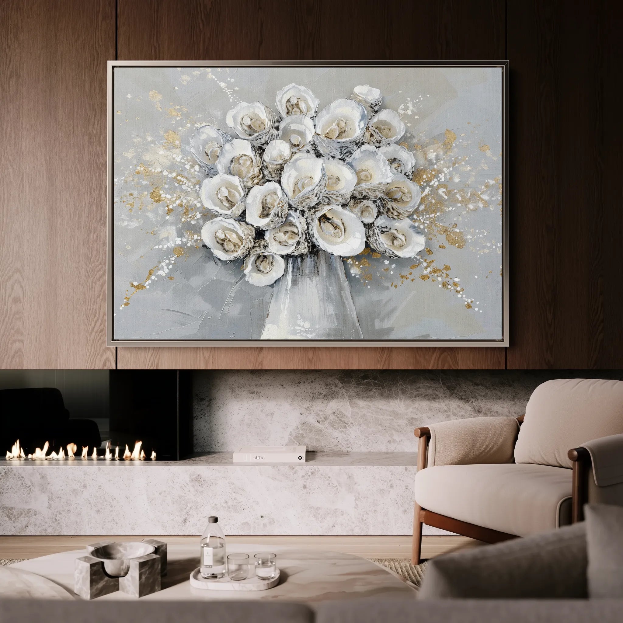Floral 887 Canvas Art 18" x 24" / 45 x 60 cm / Black