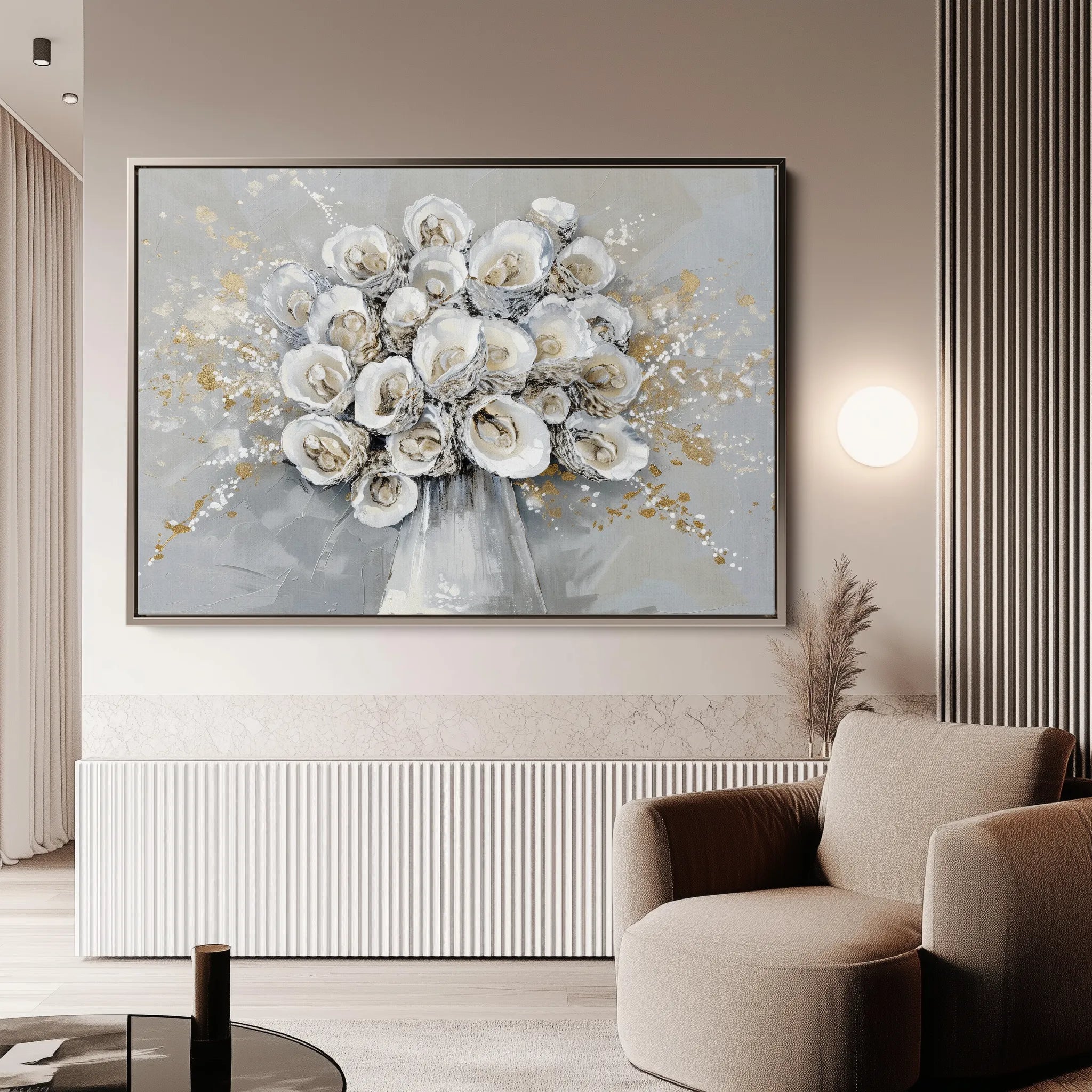 Floral 887 Canvas Art 18" x 24" / 45 x 60 cm / Black