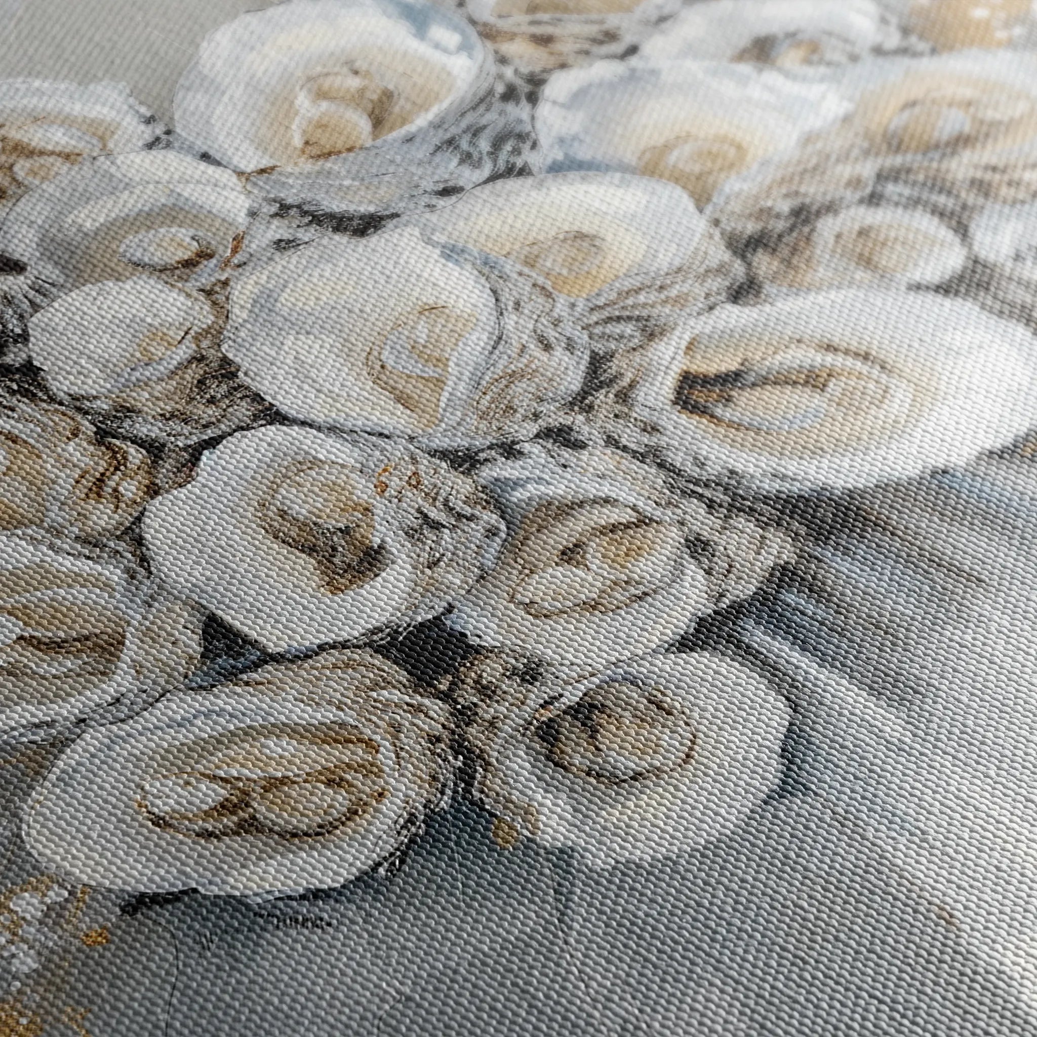 Floral 887 Canvas Art 18" x 24" / 45 x 60 cm / Black