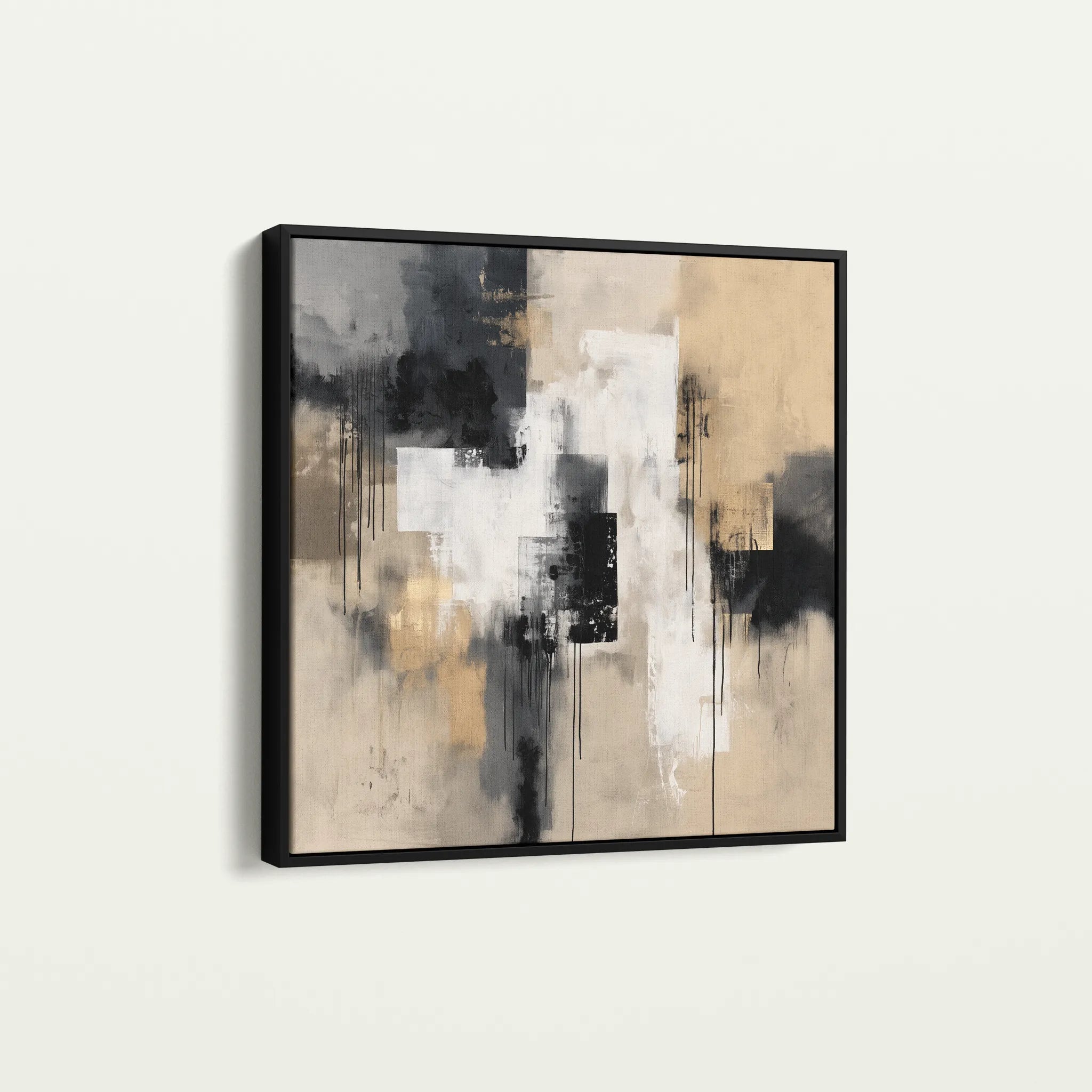 Abstract 888 Canvas Art 16" x 16" / 40 x 40 cm / Black