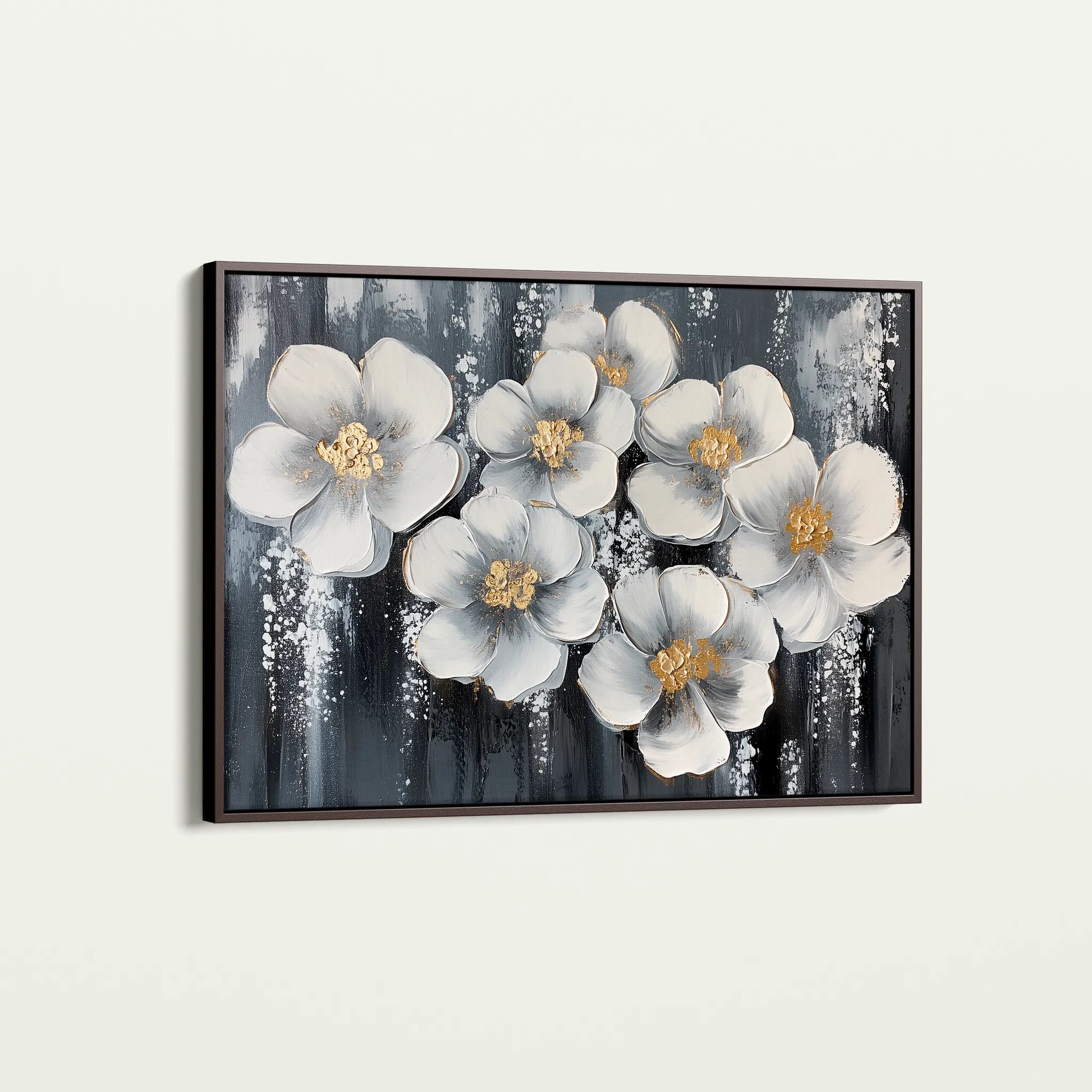 Floral 890 Canvas Art 18" x 24" / 45 x 60 cm / Black
