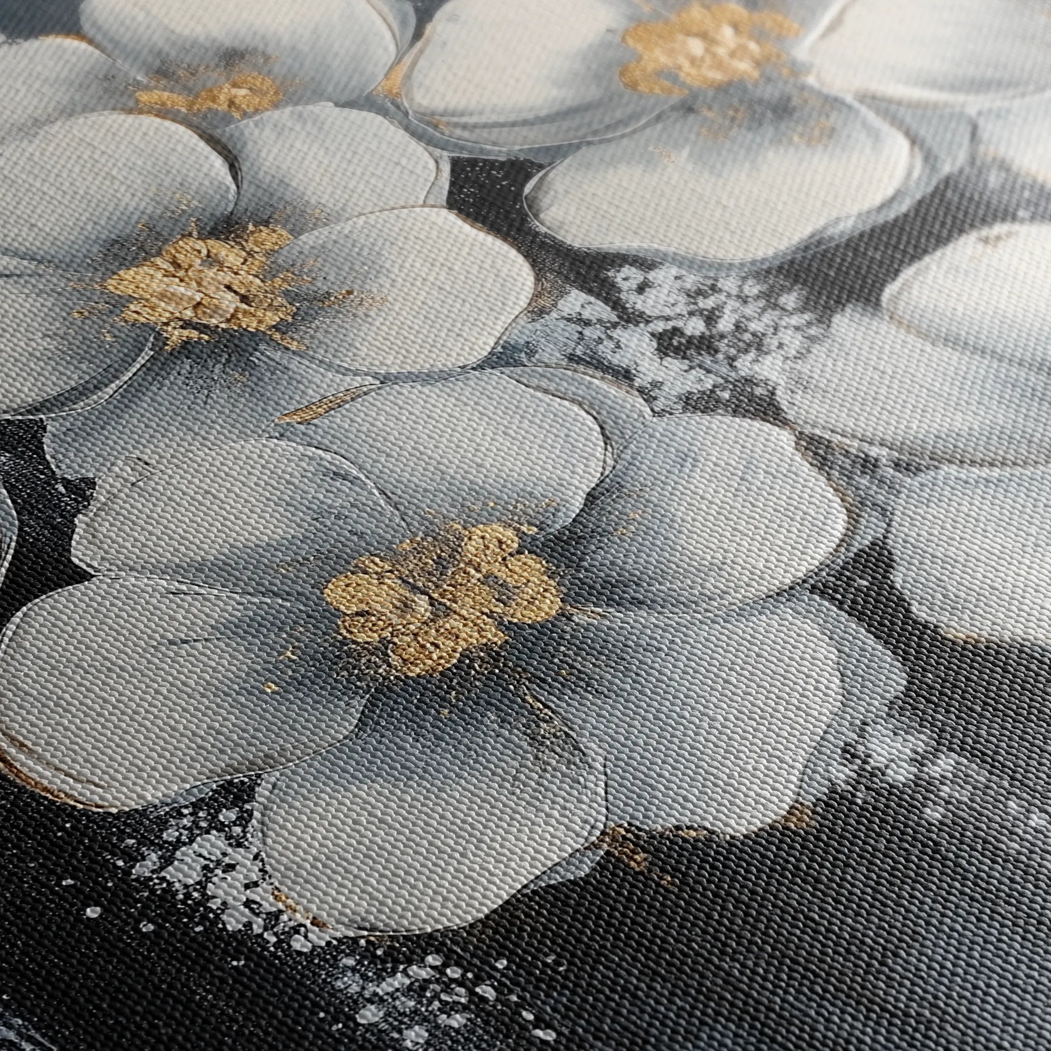 Floral 890 Canvas Art 18" x 24" / 45 x 60 cm / Black