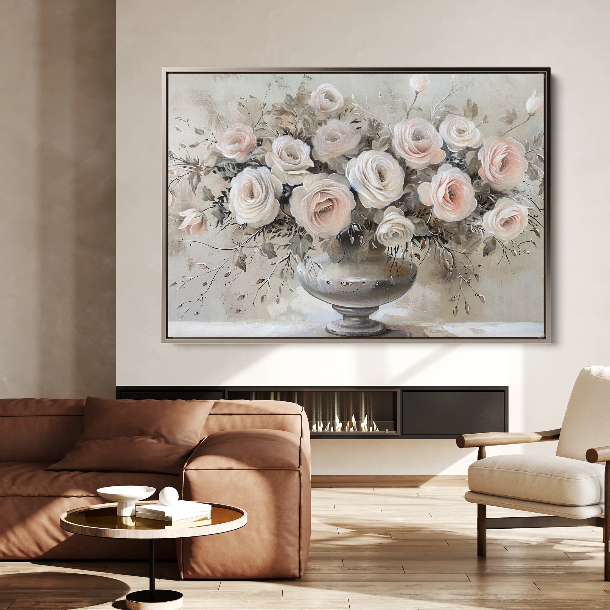 Floral 891 Canvas Art 18" x 24" / 45 x 60 cm / Black