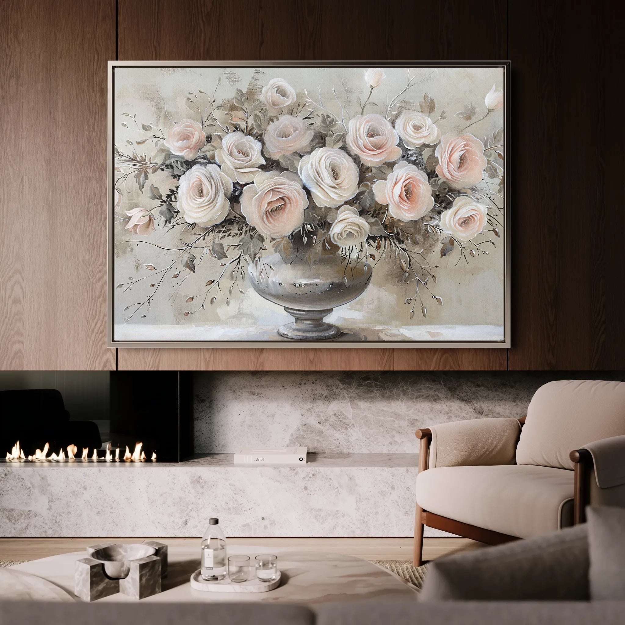 Floral 891 Canvas Art 18" x 24" / 45 x 60 cm / Black