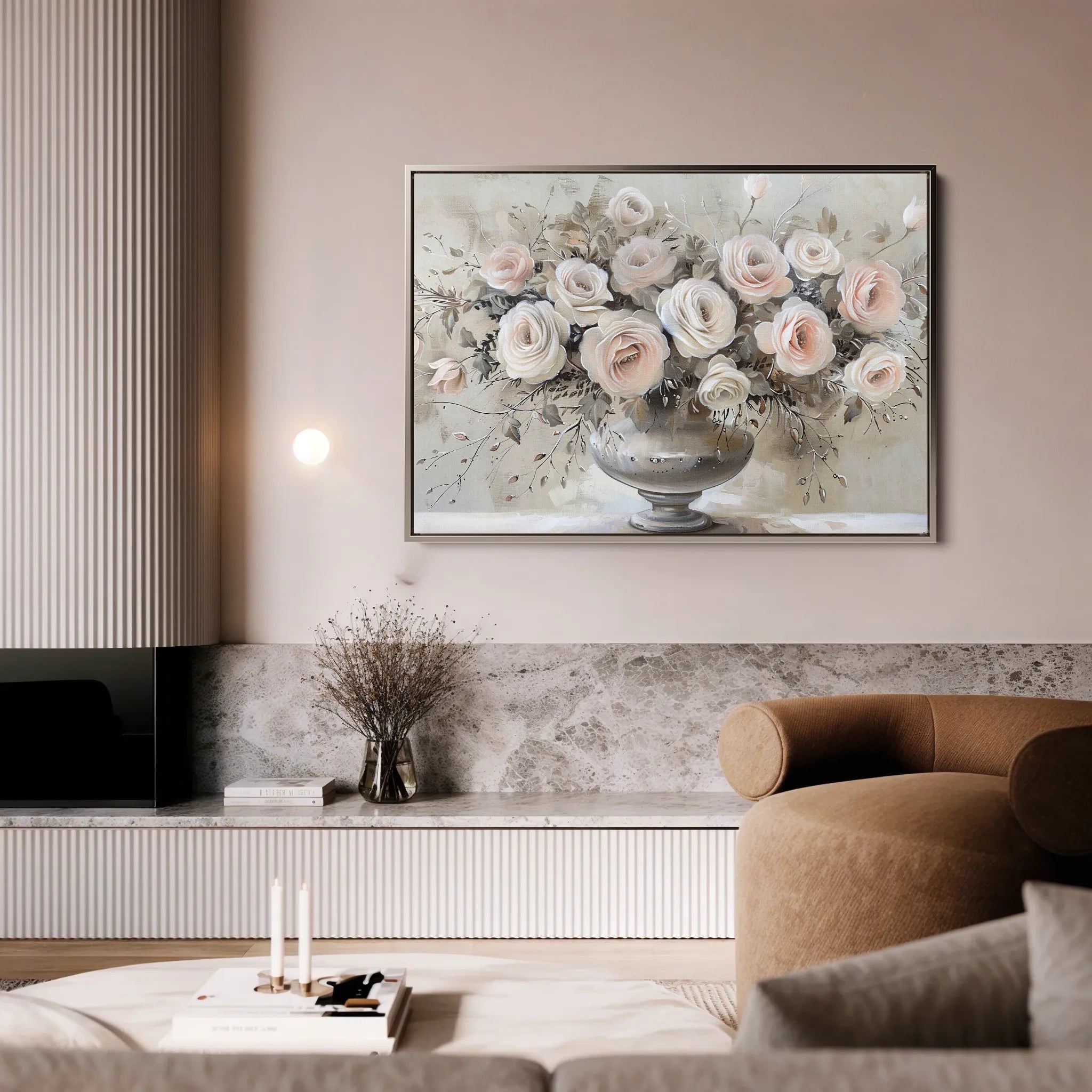 Floral 891 Canvas Art 18" x 24" / 45 x 60 cm / Black