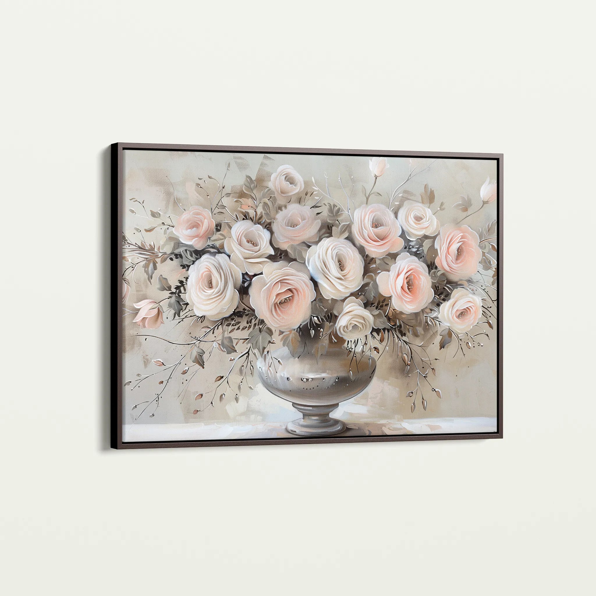 Floral 891 Canvas Art 18" x 24" / 45 x 60 cm / Black