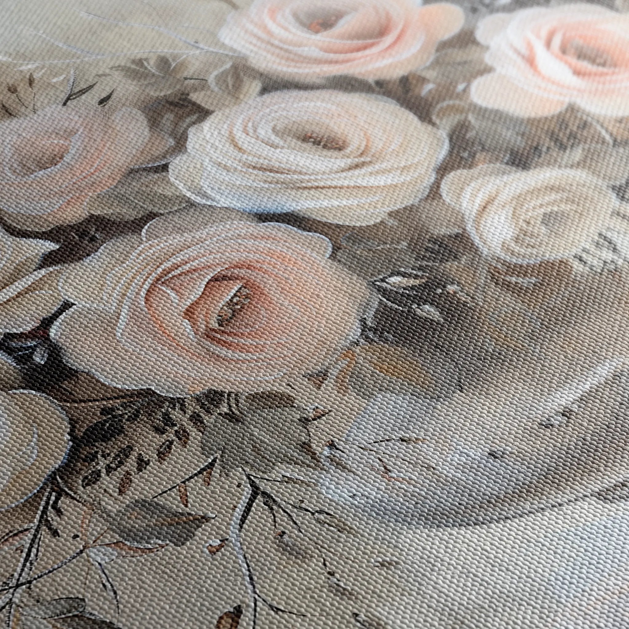 Floral 891 Canvas Art 18" x 24" / 45 x 60 cm / Black