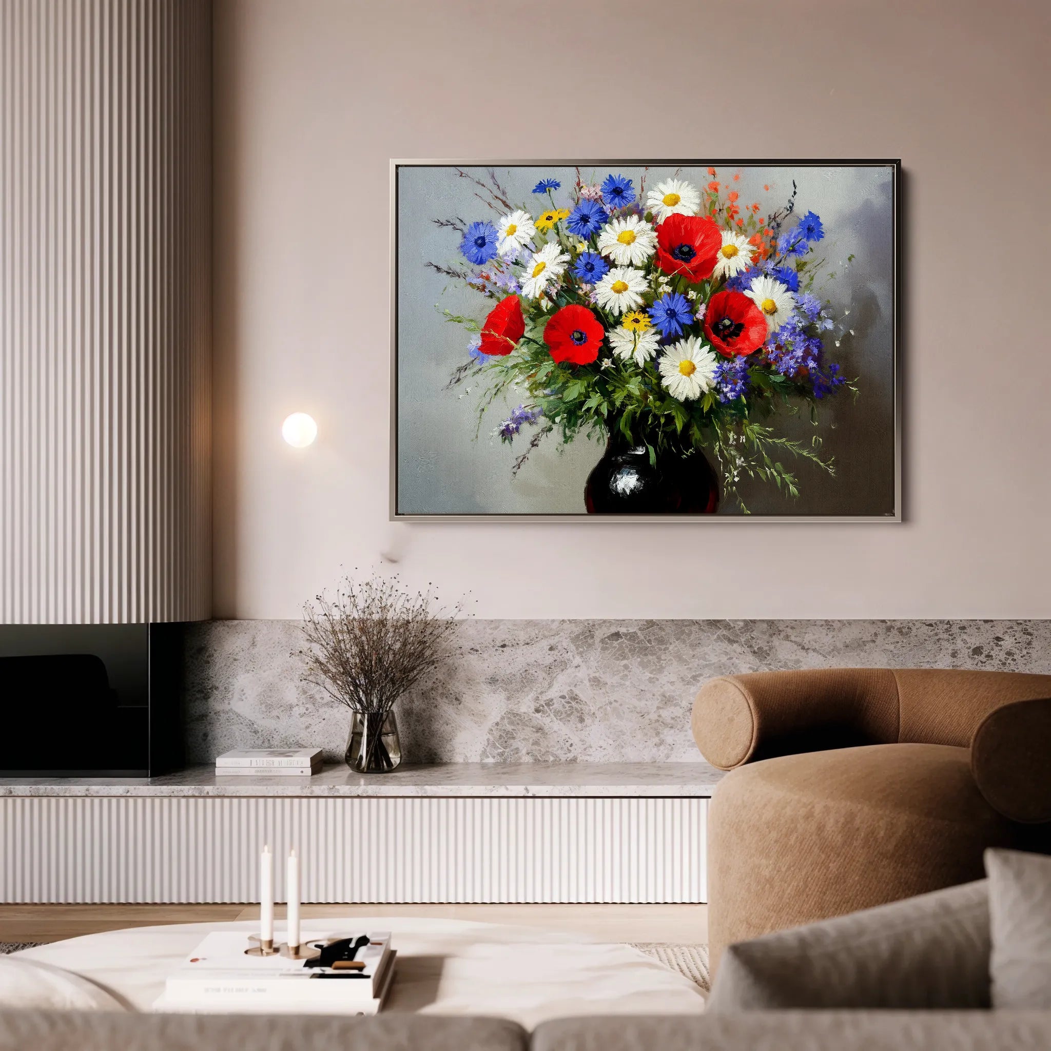 Floral 893 Canvas Art 18" x 24" / 45 x 60 cm / Black