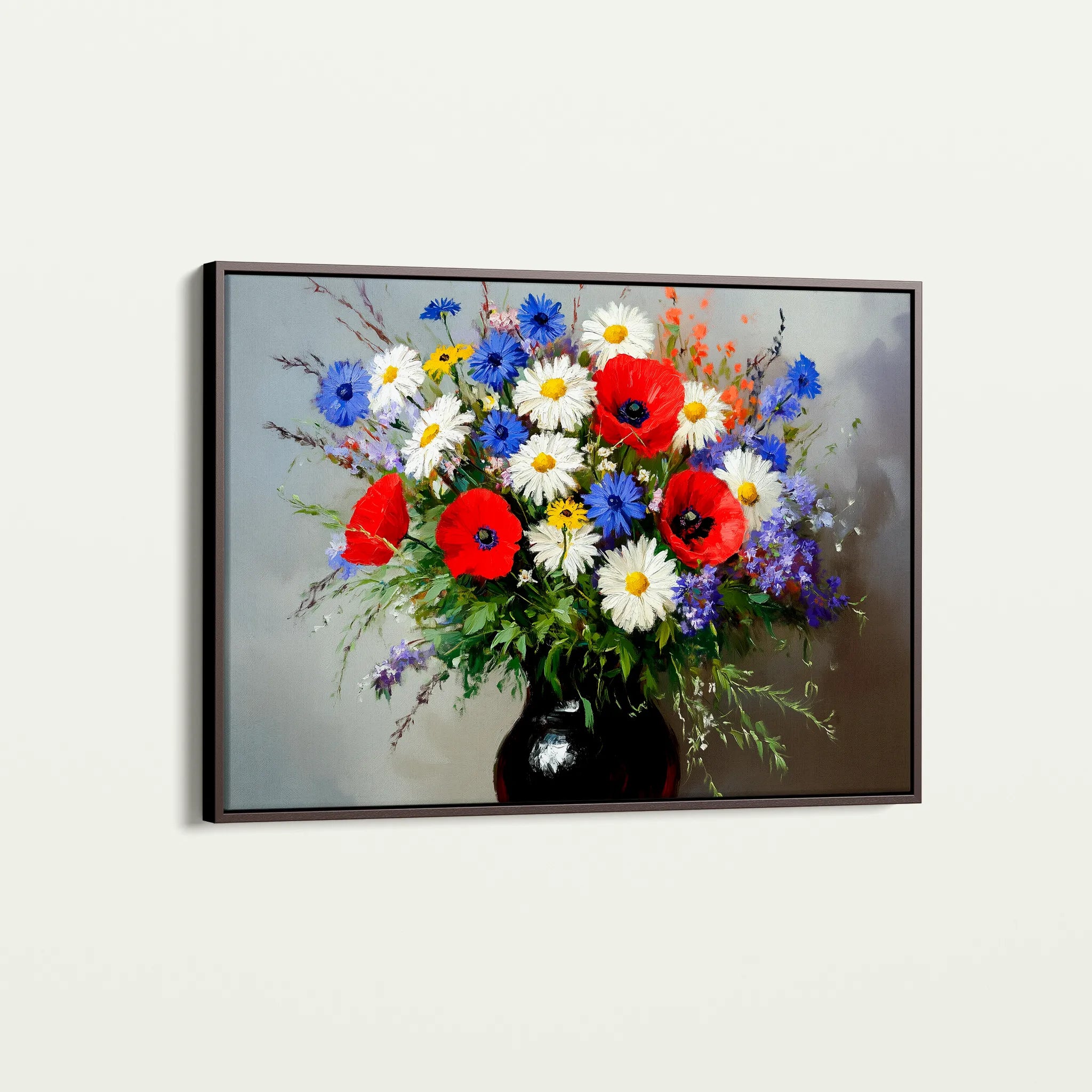Floral 893 Canvas Art 18" x 24" / 45 x 60 cm / Black