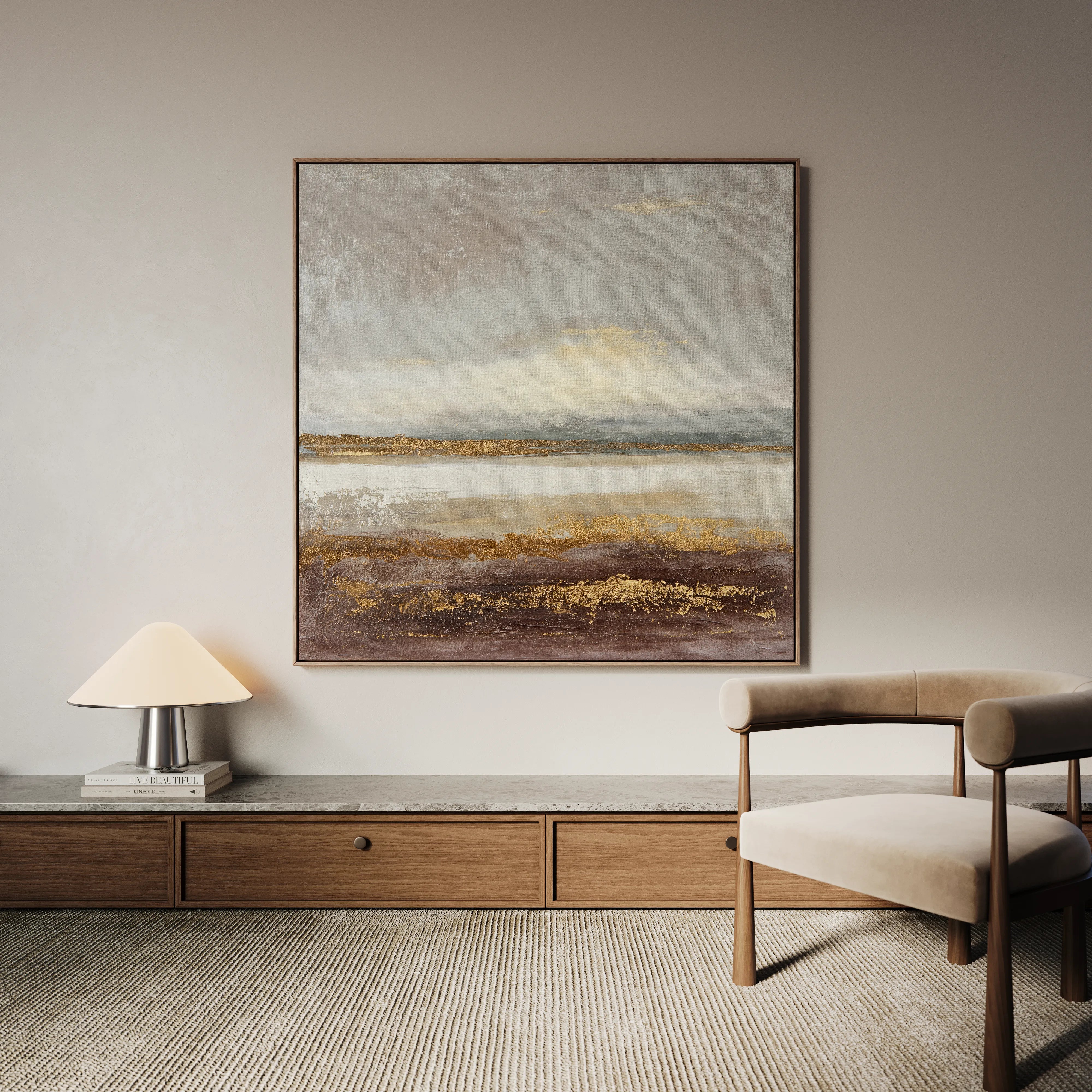 Abstract 894 Canvas Art 16" x 16" / 40 x 40 cm / Black