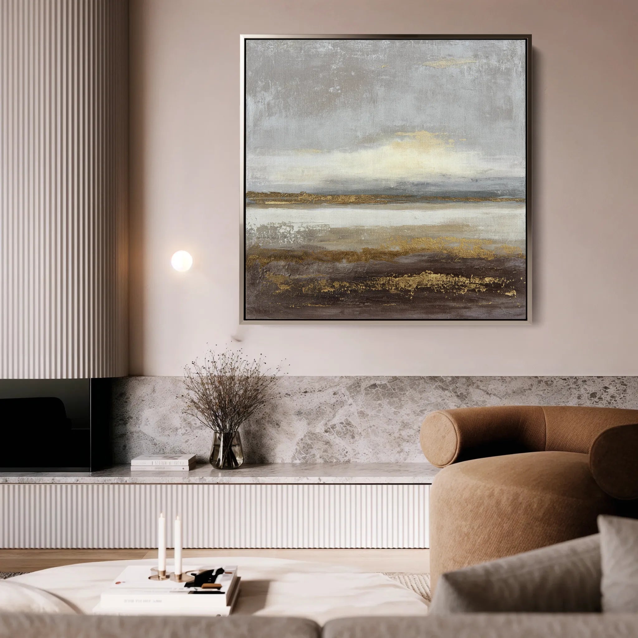 Abstract 894 Canvas Art 16" x 16" / 40 x 40 cm / Black