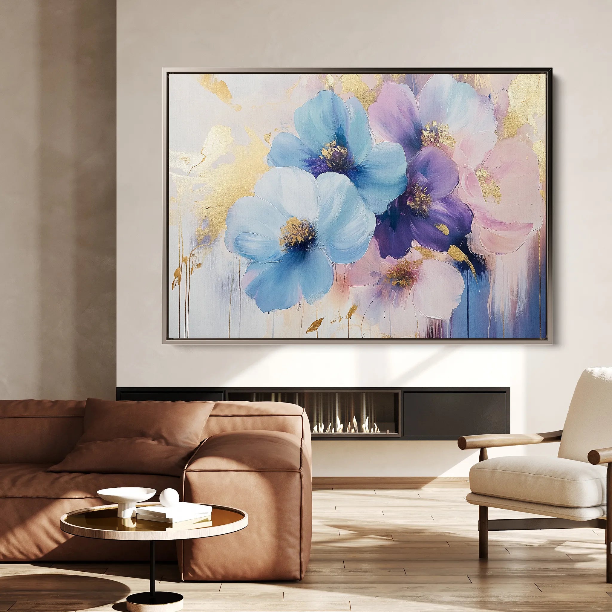 Floral 894 Canvas Art 18" x 24" / 45 x 60 cm / Black